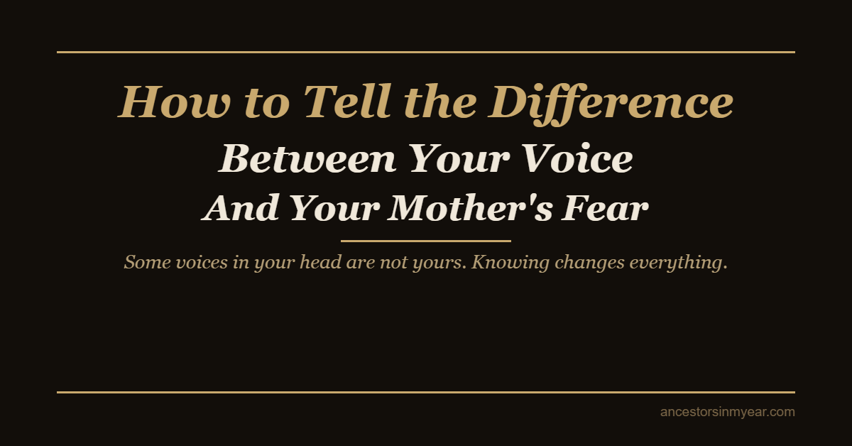 How to Tell the Difference Between Your Voice and Your Mother’s Fear — Ancestors In My Ear