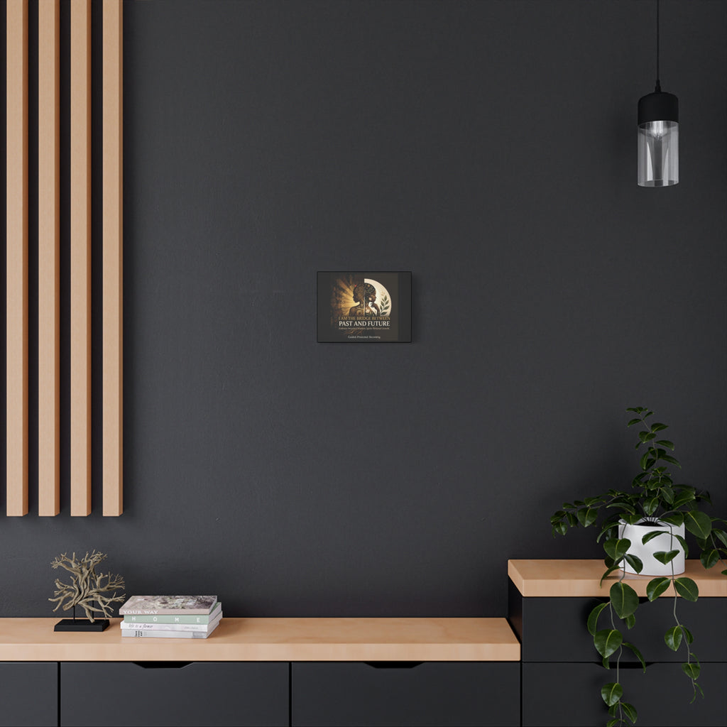 Canvas wall art titled "I Am the Bridge Between Past and Future" by Printify, featuring a vibrant abstract design.
