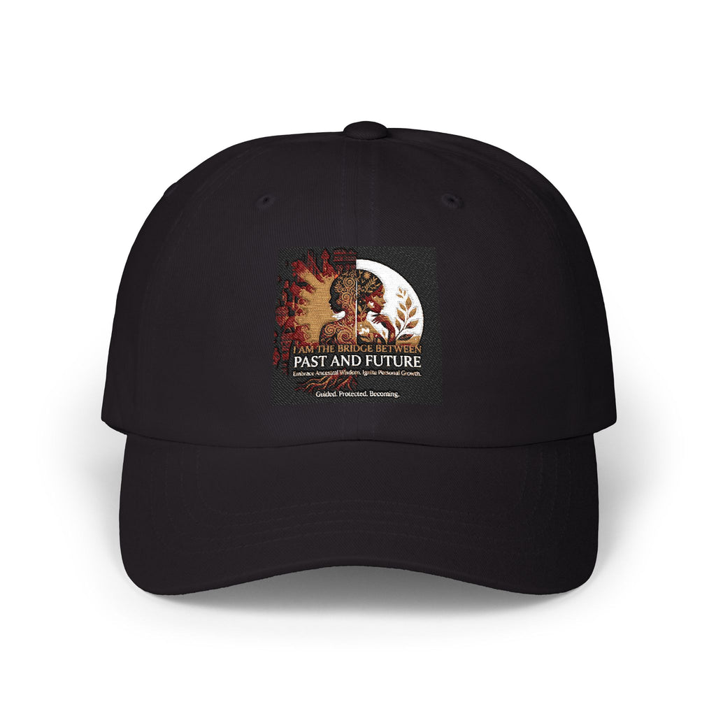 Classic Dad Cap by Printify featuring a vintage moon graphic on a stylish baseball hat.