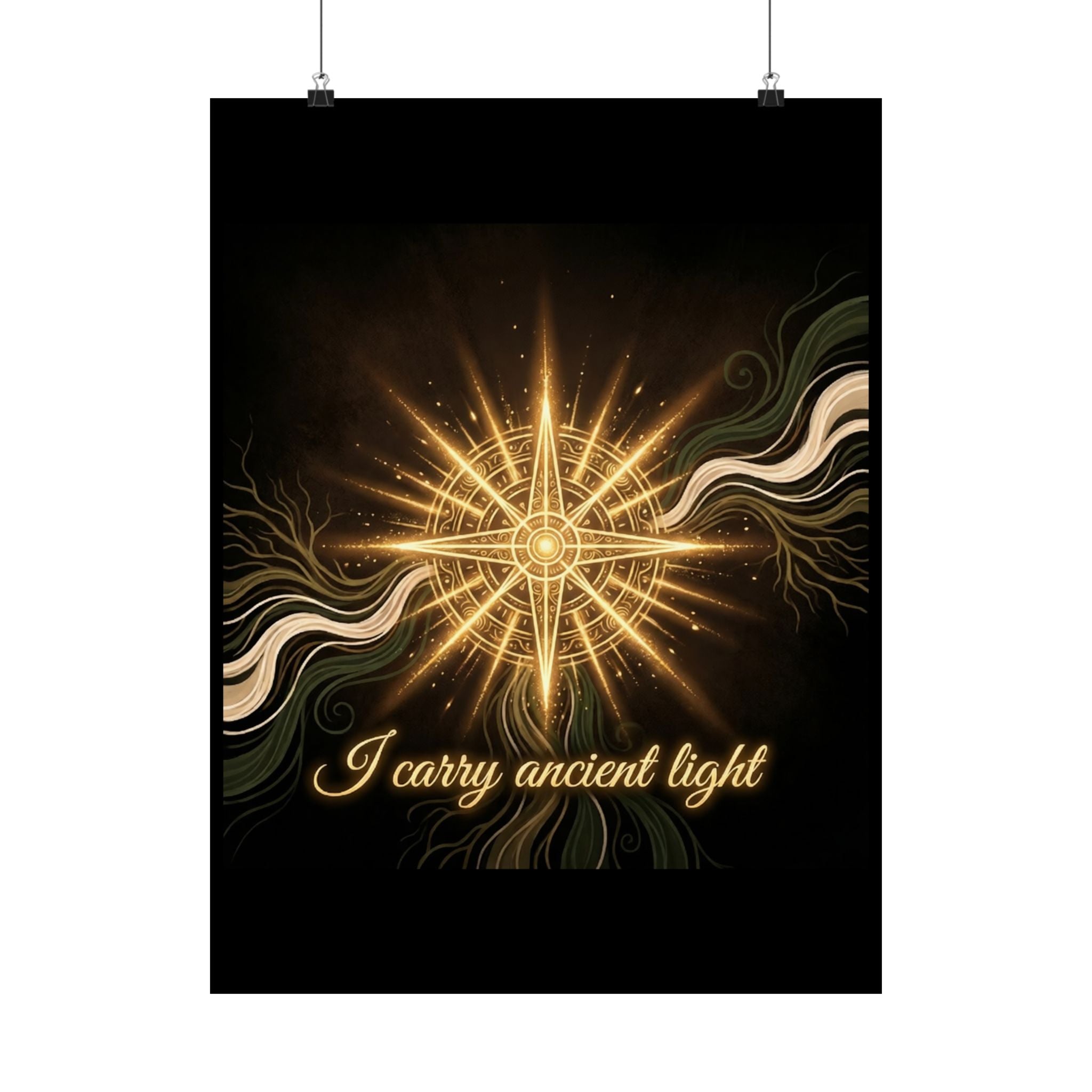 Ancient Light Compass Poster — Matte Vertical Inspirational Wall Art - Ancestors In My Ear 
