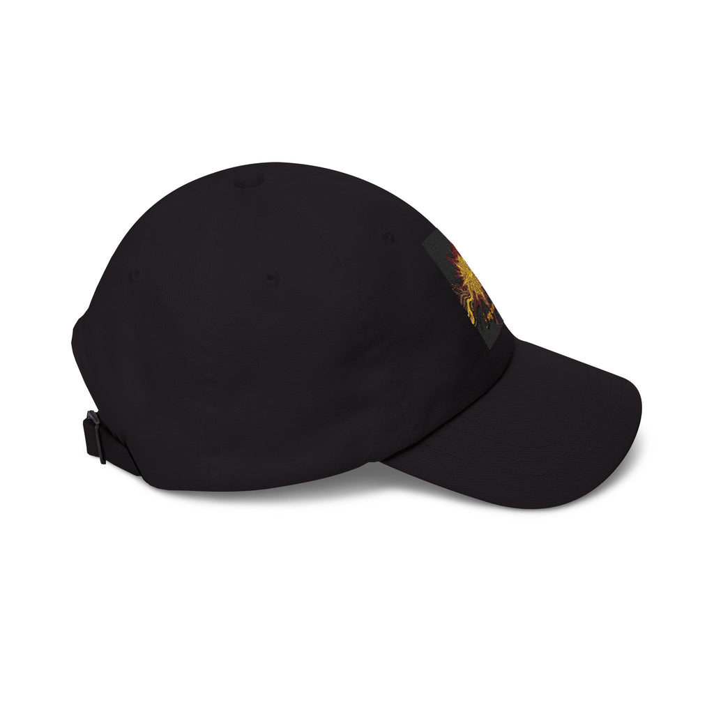 Classic dad cap with sunburst embroidery and 'I Carry Ancient Light' design by Ancestors In My Ear