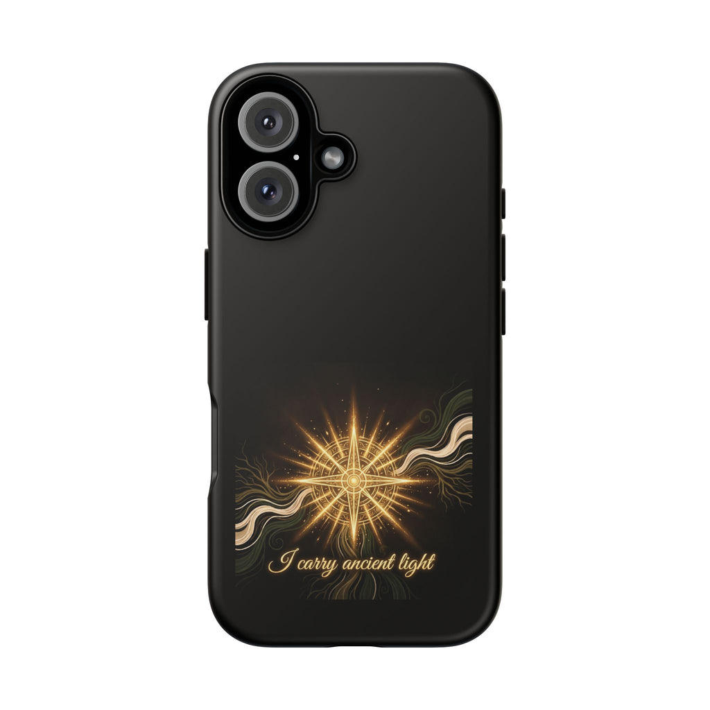 Phone Case — 'I Carry Ancient Light' Golden Star Protective Case - Ancestors In My Ear 