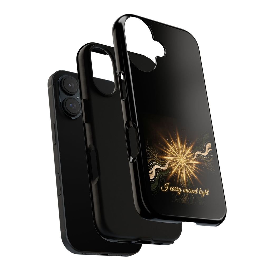 Phone Case — 'I Carry Ancient Light' Golden Star Protective Case - Ancestors In My Ear 