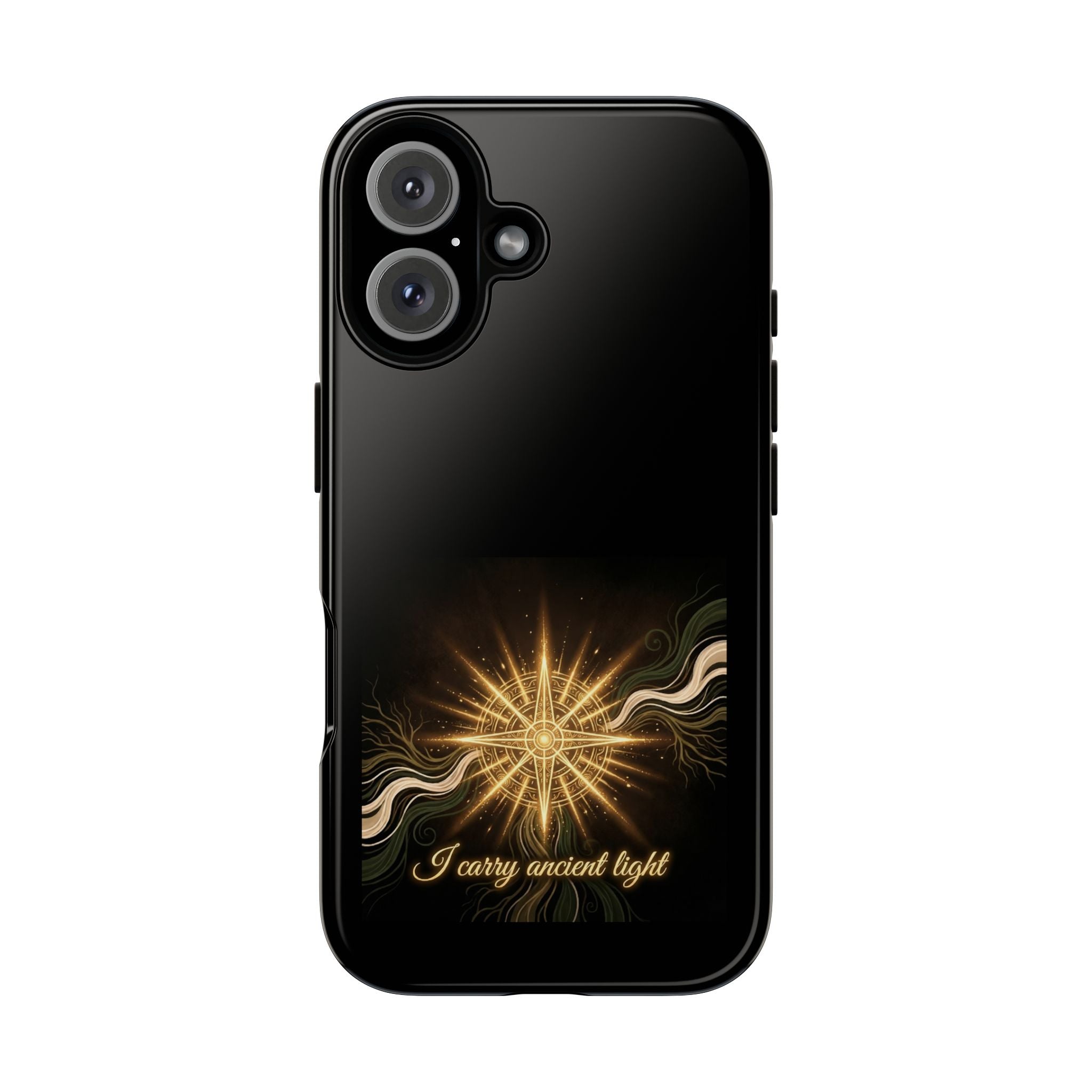 Phone Case — 'I Carry Ancient Light' Golden Star Protective Case - Ancestors In My Ear 