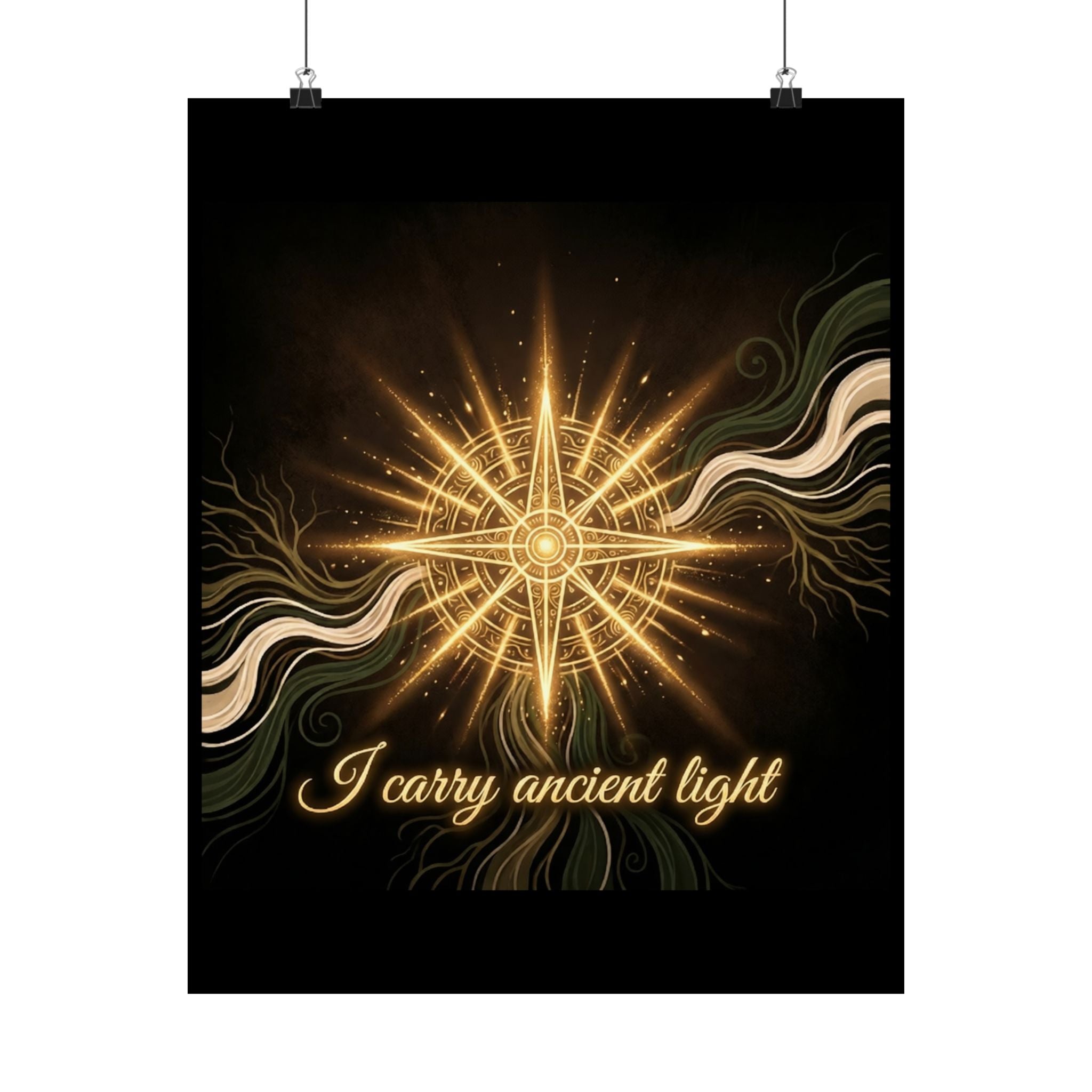 Ancient Light Compass Poster — Matte Vertical Inspirational Wall Art - Ancestors In My Ear 