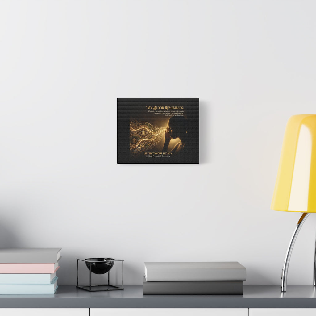 Inspirational canvas wall art by Printify with the quote "Listen to Your Legacy" on a textured background.