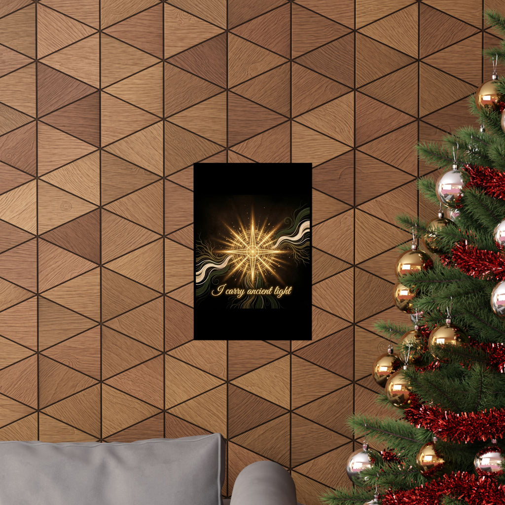 Ancient Light Compass Poster — Matte Vertical Inspirational Wall Art - Ancestors In My Ear 