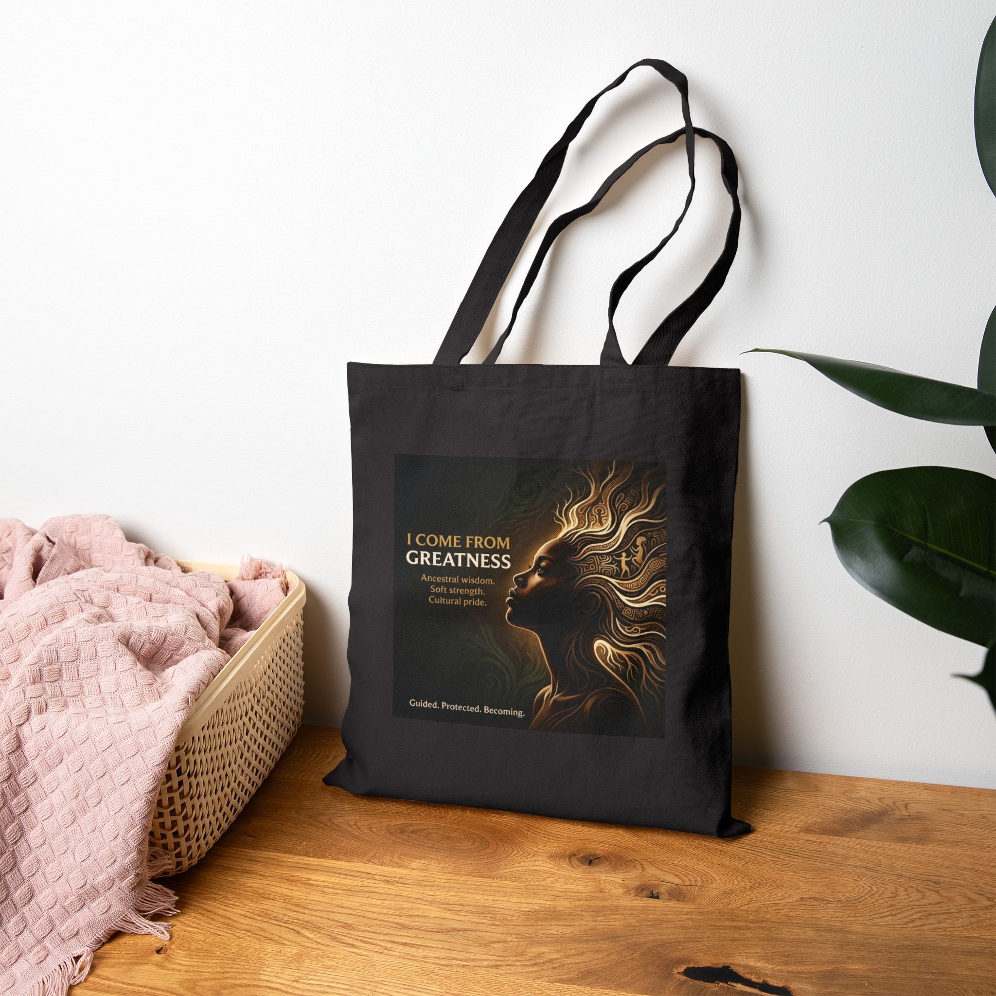 Inspirational 'I Come From Greatness' Canvas Tote Bag - Ancestors In My Ear 
