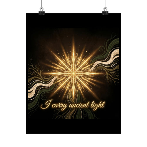 Ancient Light Compass Poster — Matte Vertical Inspirational Wall Art - Ancestors In My Ear 