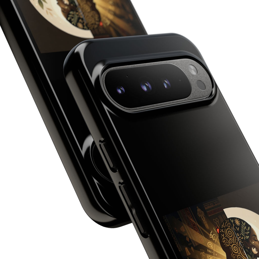 Inspirational black heritage phone case by Printify featuring the phrase "I Am the Bridge Between Past and Future."