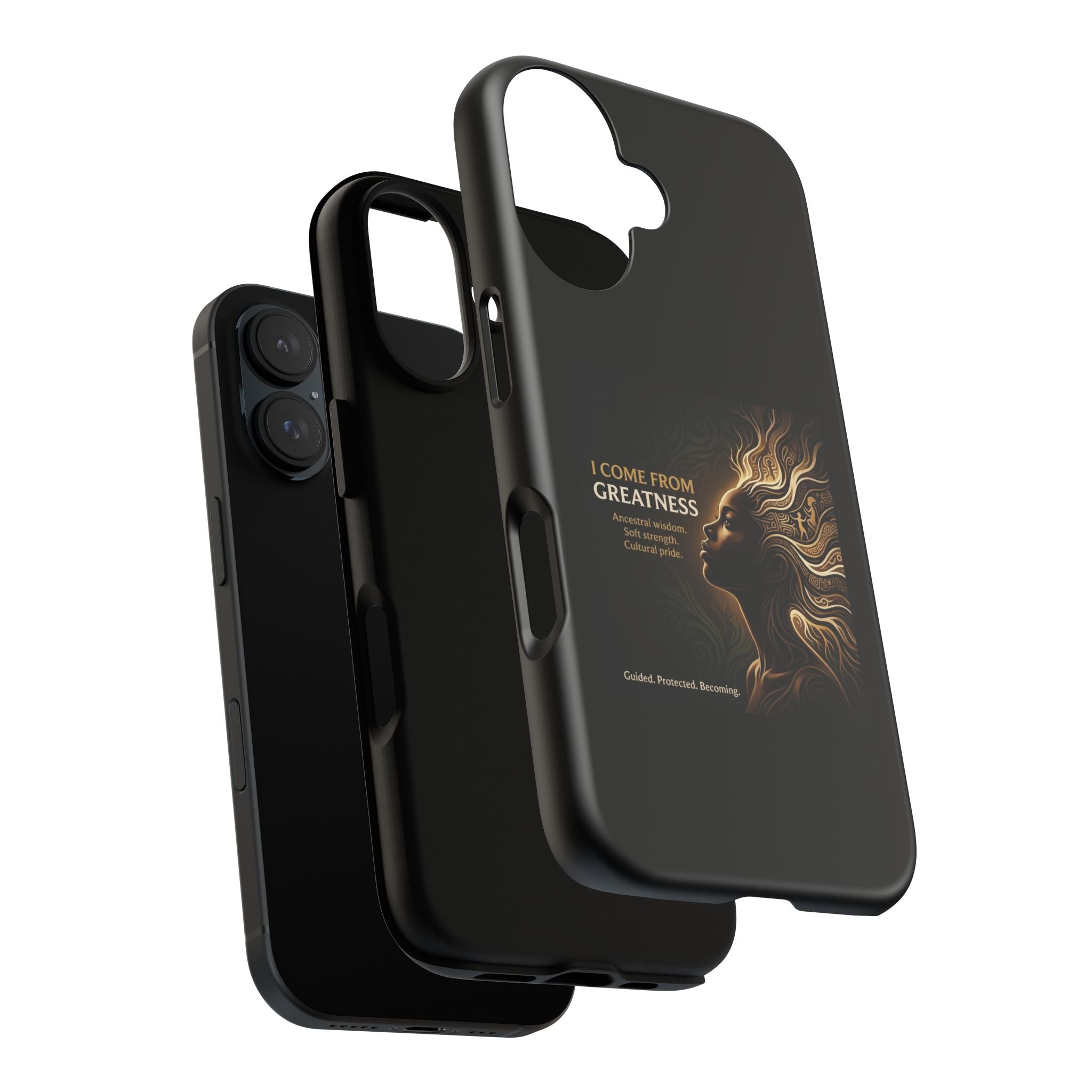 Phone Case — "I Come From Greatness" Inspirational Afrocentric Design - Ancestors In My Ear 
