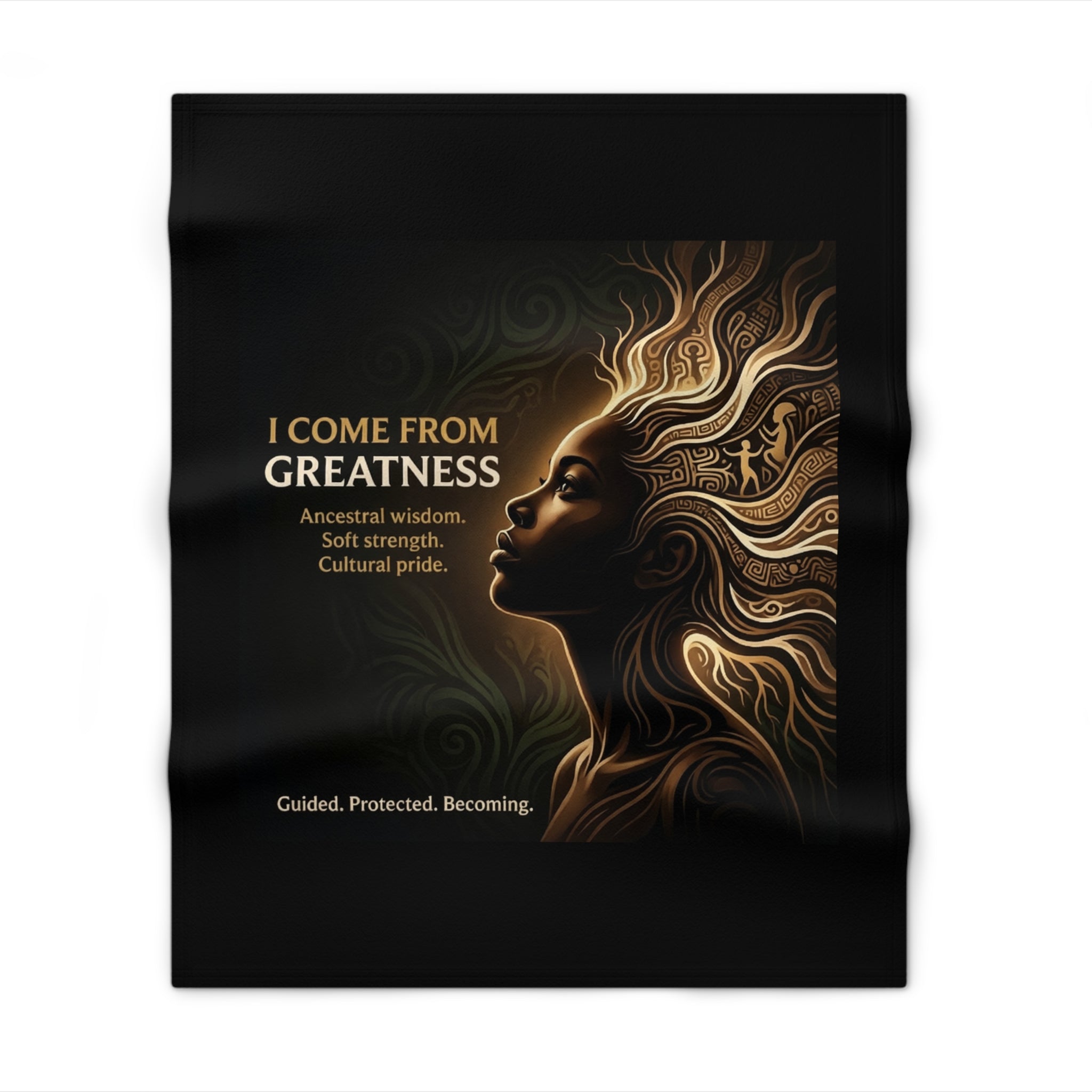 I Come From Greatness Throw Blanket — Inspirational African Heritage Sherpa Throw - Ancestors In My Ear 