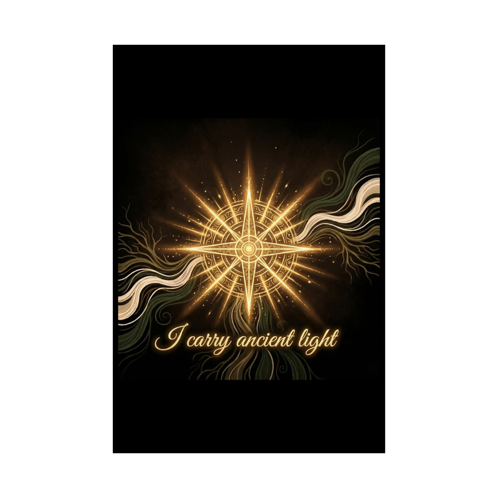 Ancient Light Compass Poster — Matte Vertical Inspirational Wall Art - Ancestors In My Ear 