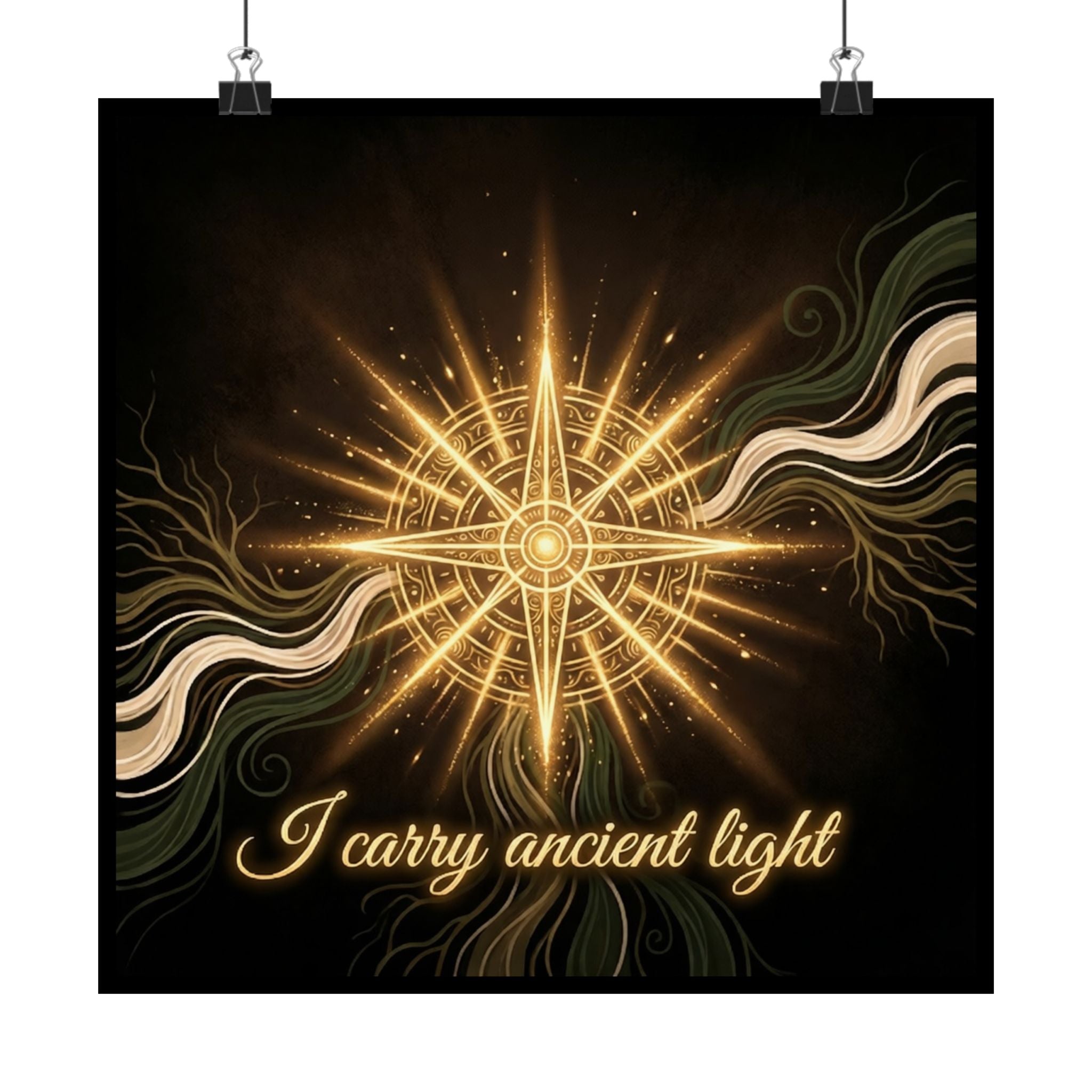 Ancient Light Compass Poster — Matte Vertical Inspirational Wall Art - Ancestors In My Ear 