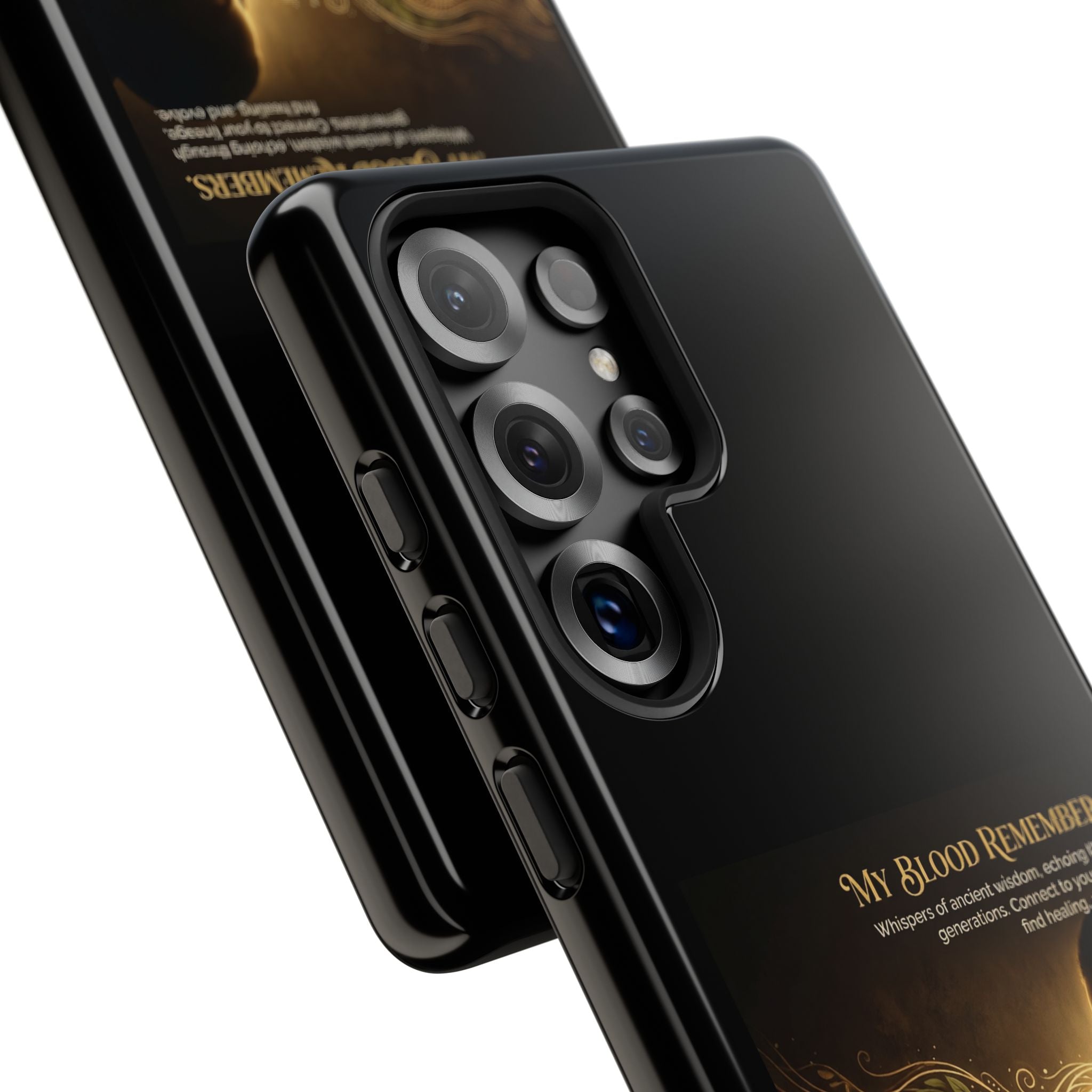Inspirational "My Blood Remembers" tough phone case by Printify, showcasing a vibrant design and durable protection.