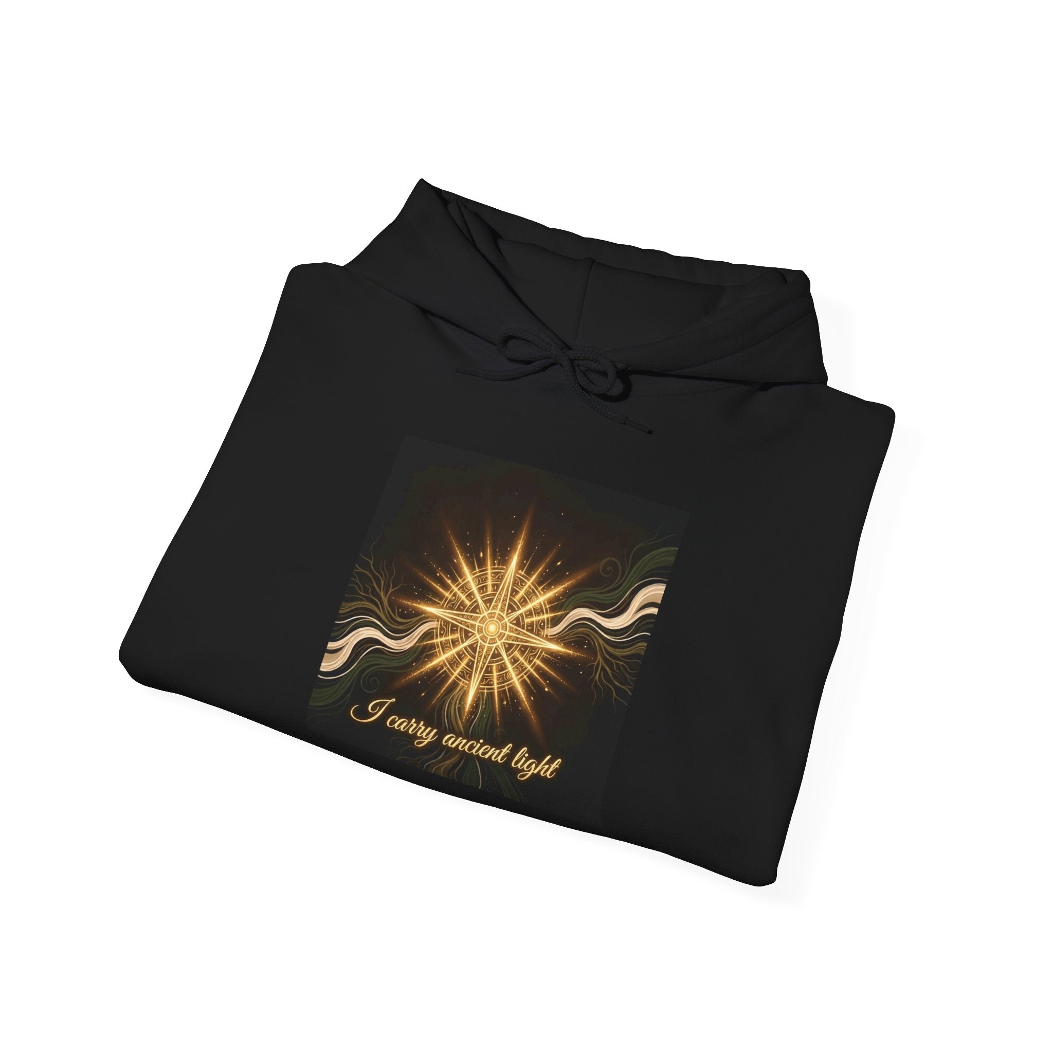 Starburst Spiritual Hoodie – "I Carry Around Light" Inspirational Pullover - Ancestors In My Ear 