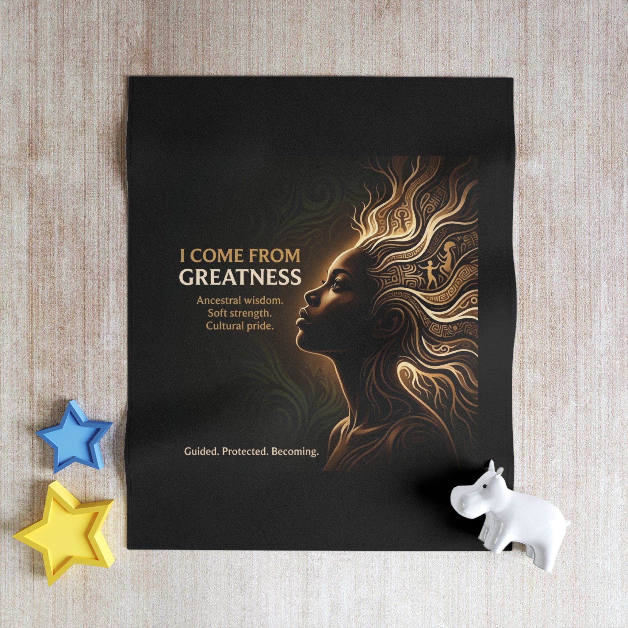 I Come From Greatness Throw Blanket — Inspirational African Heritage Sherpa Throw - Ancestors In My Ear 