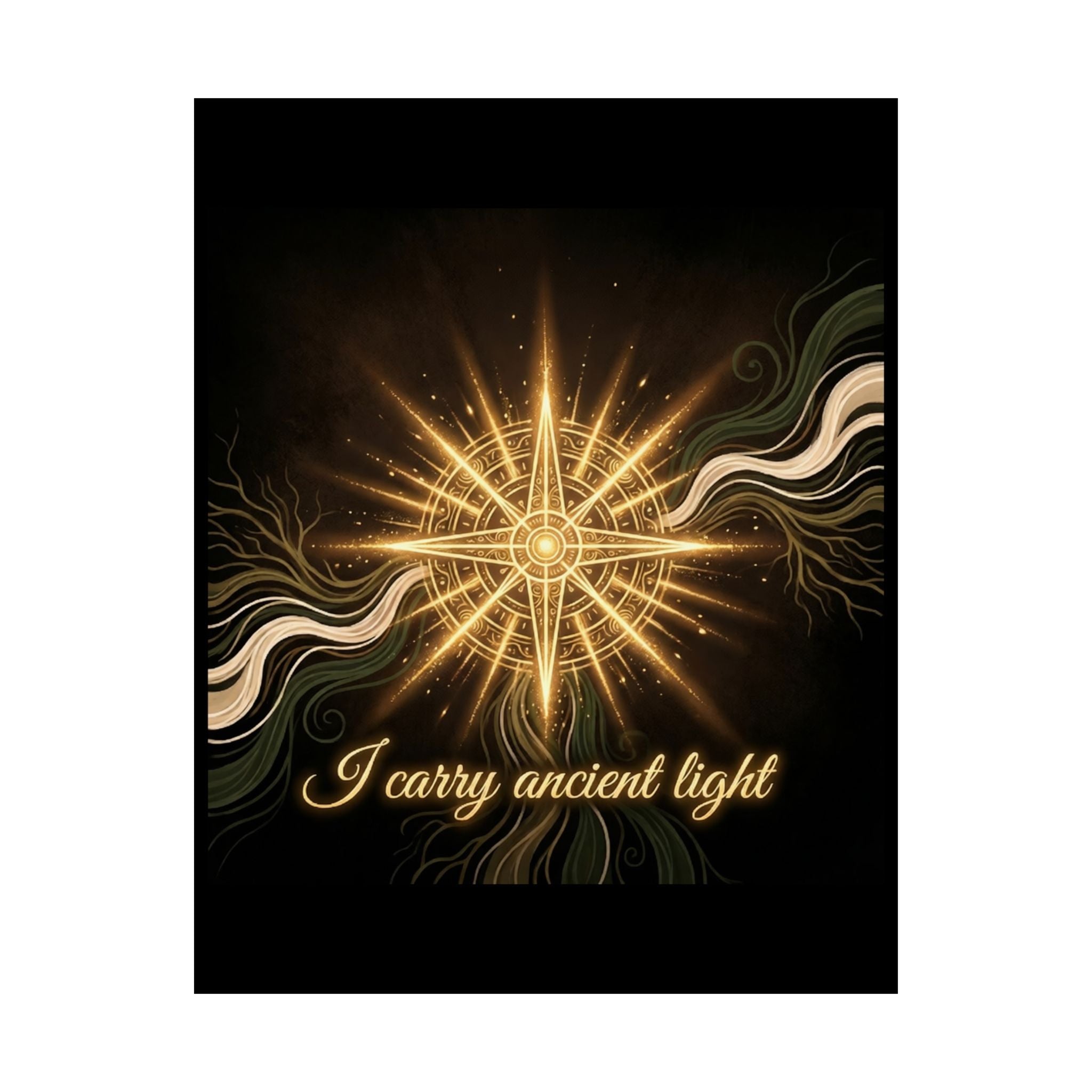 Ancient Light Compass Poster — Matte Vertical Inspirational Wall Art - Ancestors In My Ear 