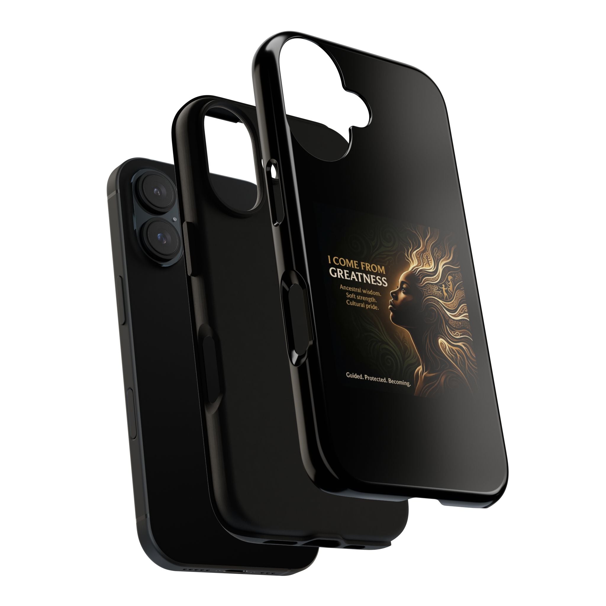 Phone Case — "I Come From Greatness" Inspirational Afrocentric Design - Ancestors In My Ear 