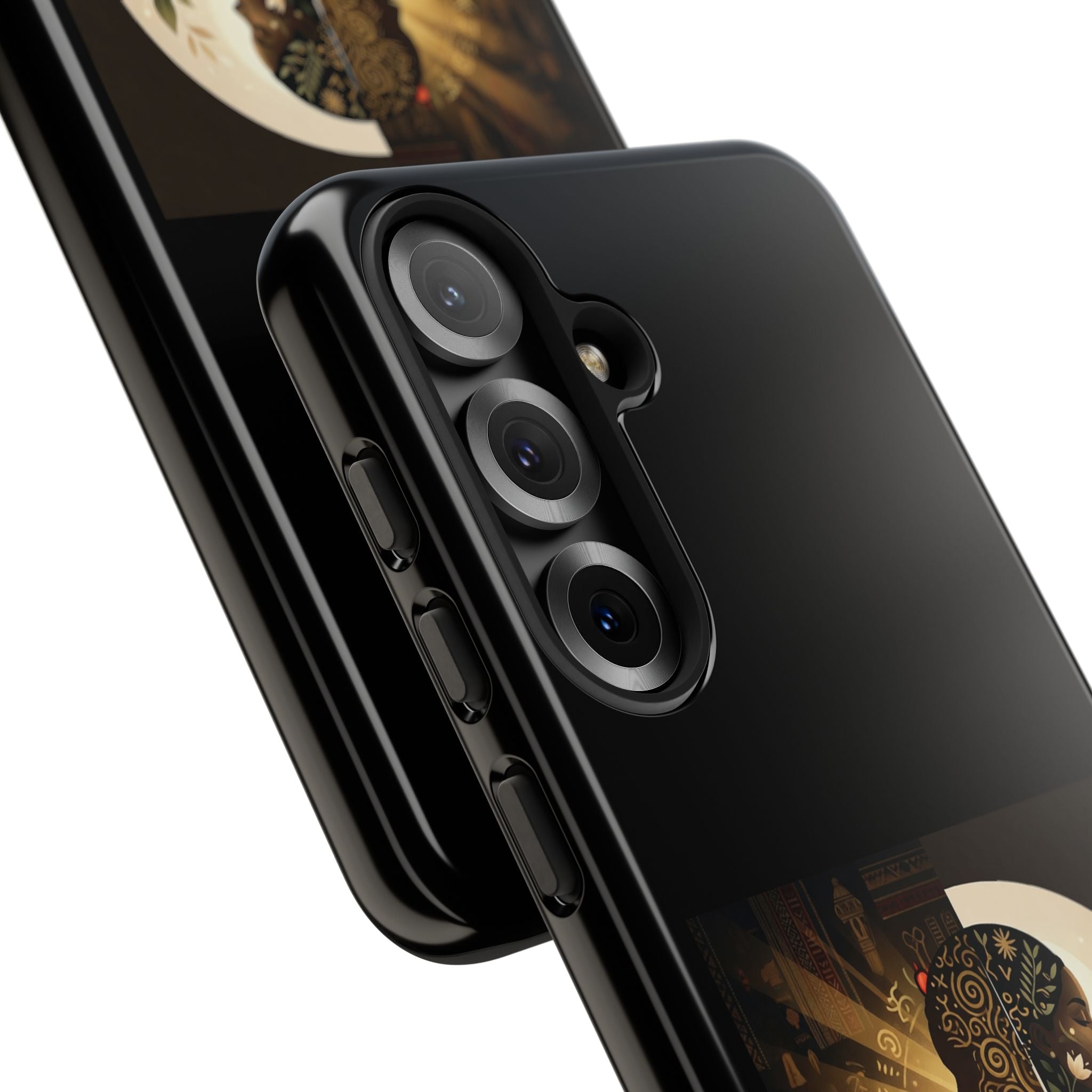 Inspirational black heritage phone case by Printify featuring "I Am the Bridge Between Past and Future" design.