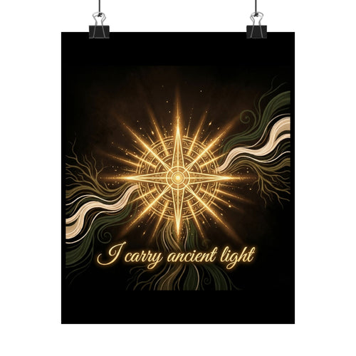 Ancient Light Compass Poster — Matte Vertical Inspirational Wall Art - Ancestors In My Ear 