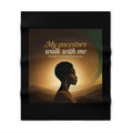 African heritage inspirational fleece throw blanket with a warm, cozy design featuring ancestral motifs and meaningful text.