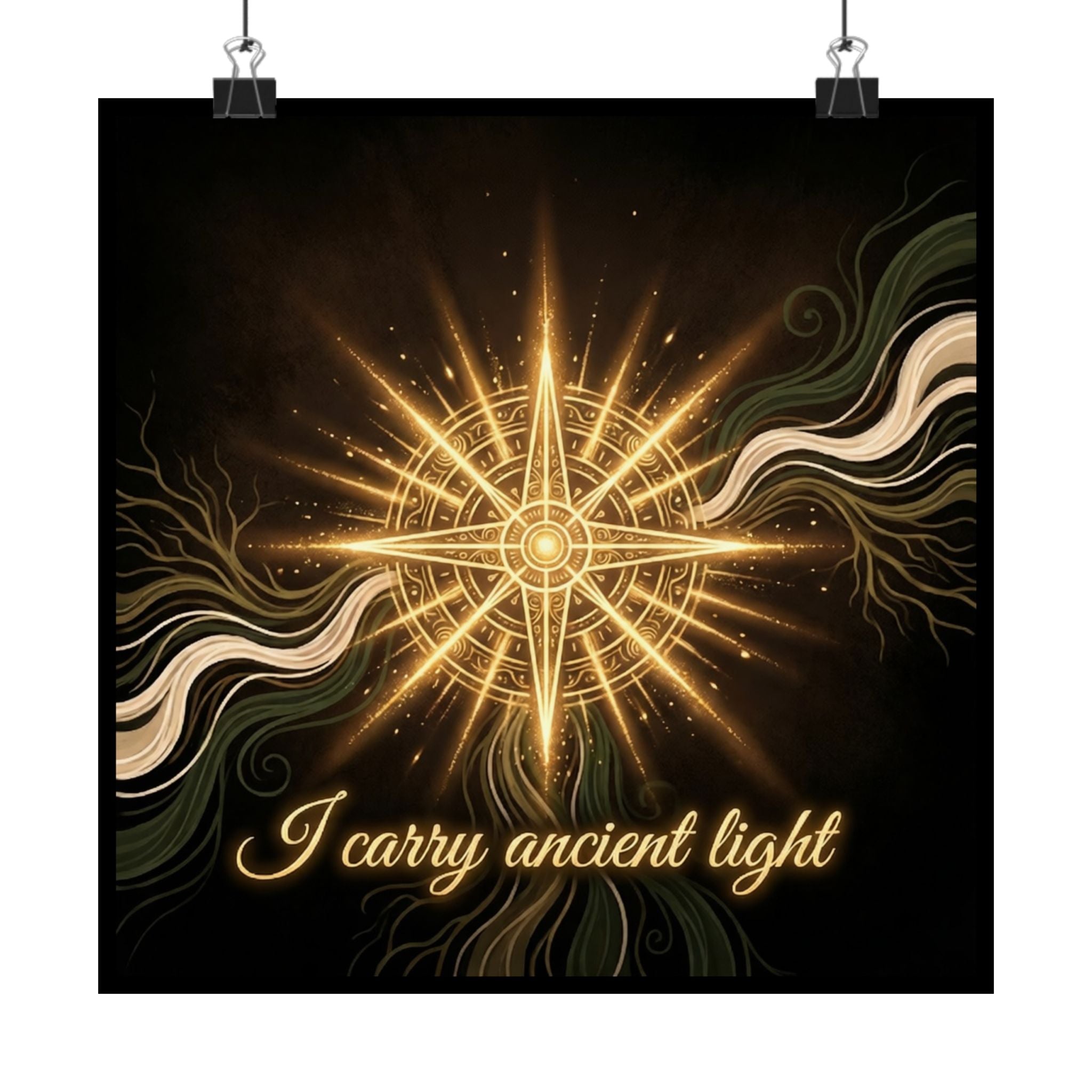 Ancient Light Compass Poster — Matte Vertical Inspirational Wall Art - Ancestors In My Ear 