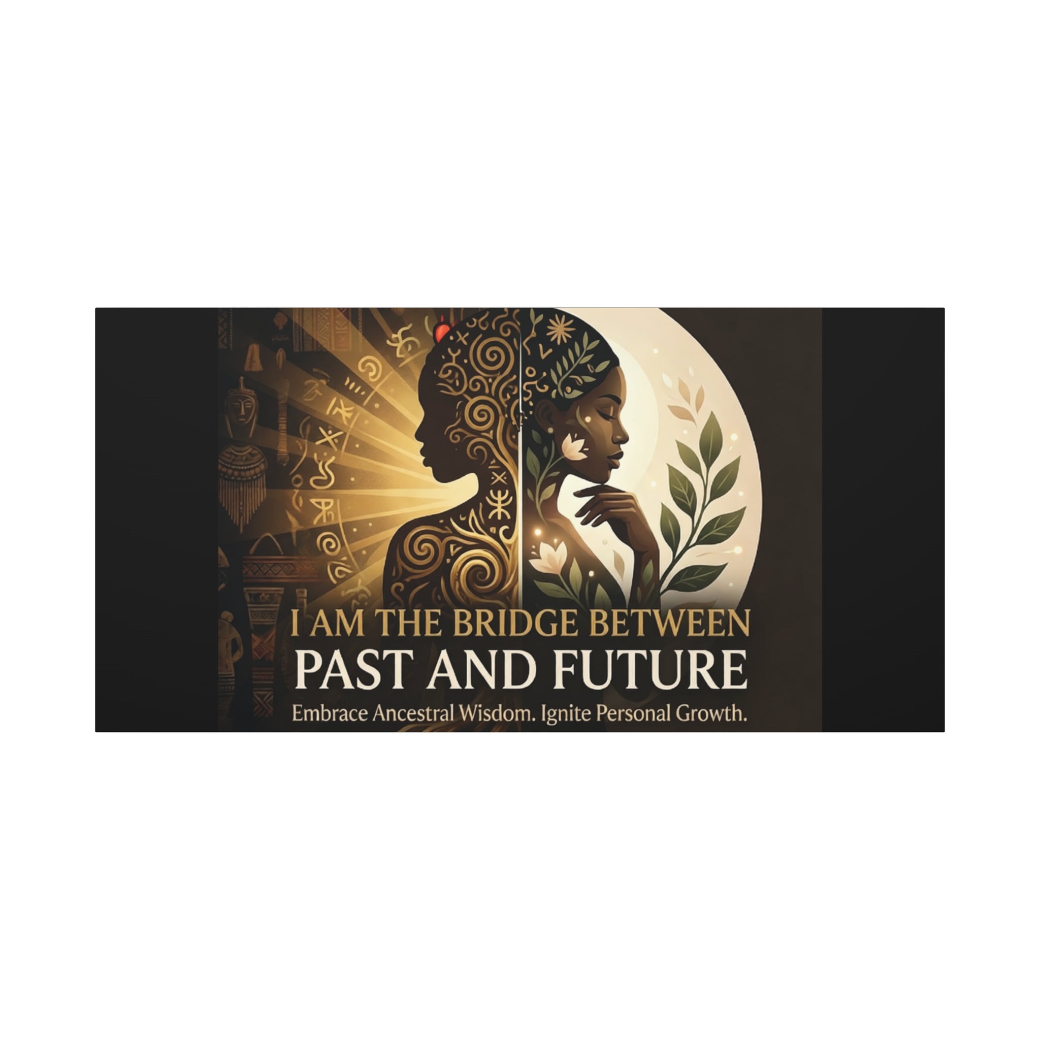 Canvas wall art titled "I Am the Bridge Between Past and Future" by Printify, featuring an abstract design.