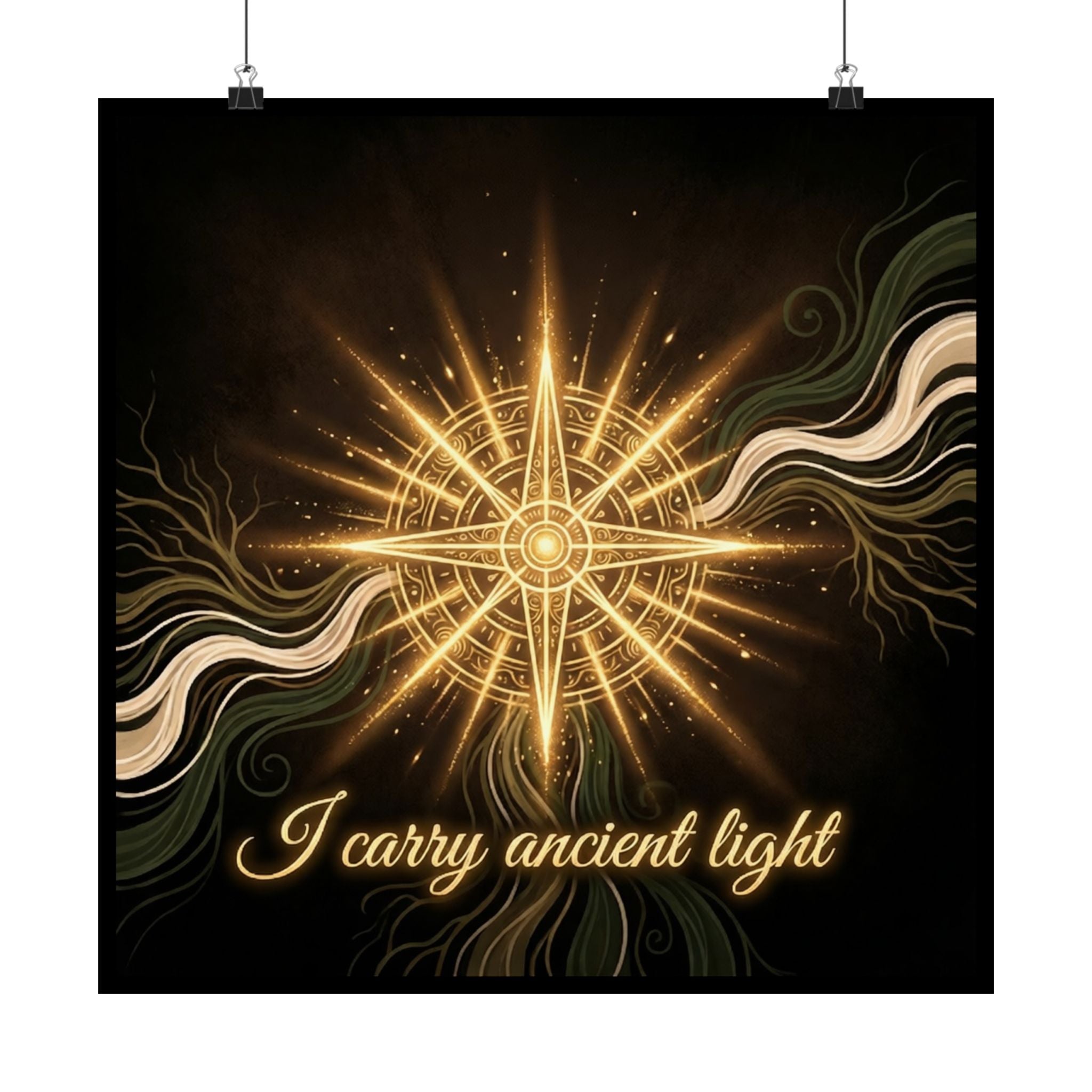 Ancient Light Compass Poster — Matte Vertical Inspirational Wall Art - Ancestors In My Ear 