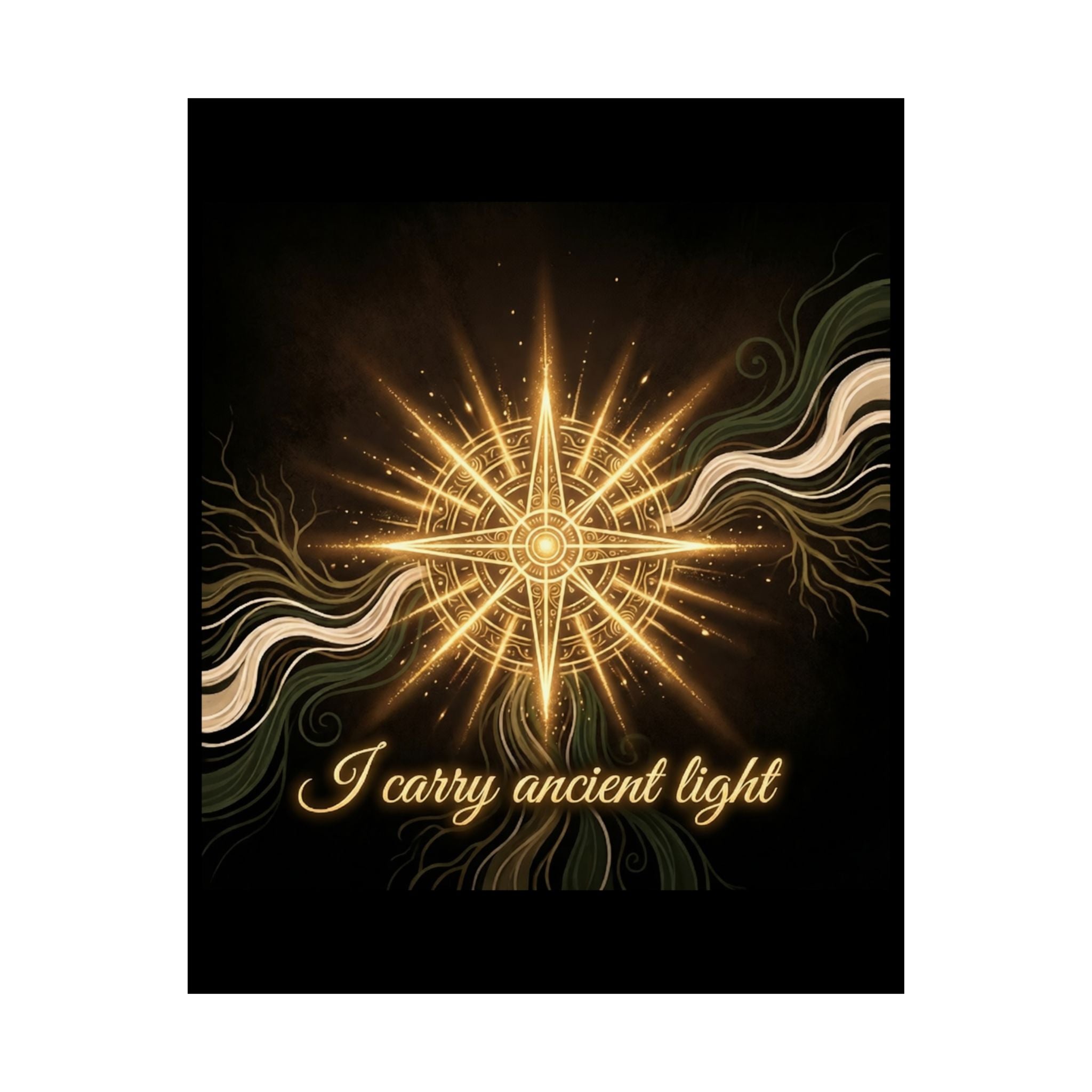 Ancient Light Compass Poster — Matte Vertical Inspirational Wall Art - Ancestors In My Ear 