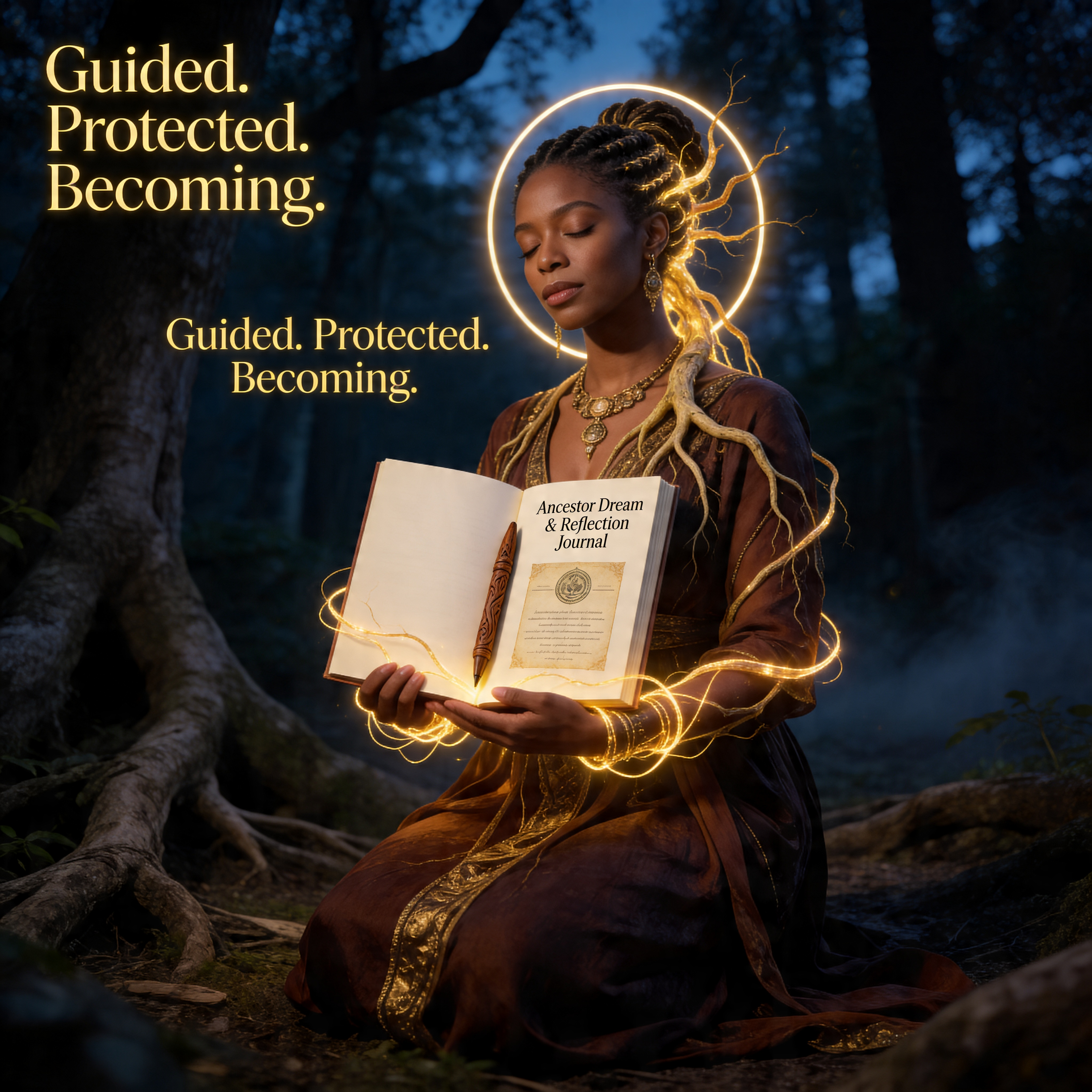 Printable PDF of Ancestor Dream & Reflection Journal by Ancestors In My Ear, featuring pages for recording dreams and reflections.