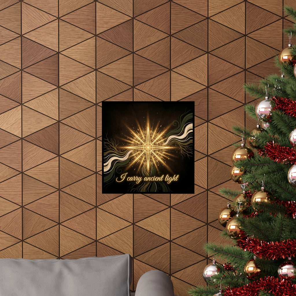Ancient Light Compass Poster — Matte Vertical Inspirational Wall Art - Ancestors In My Ear 