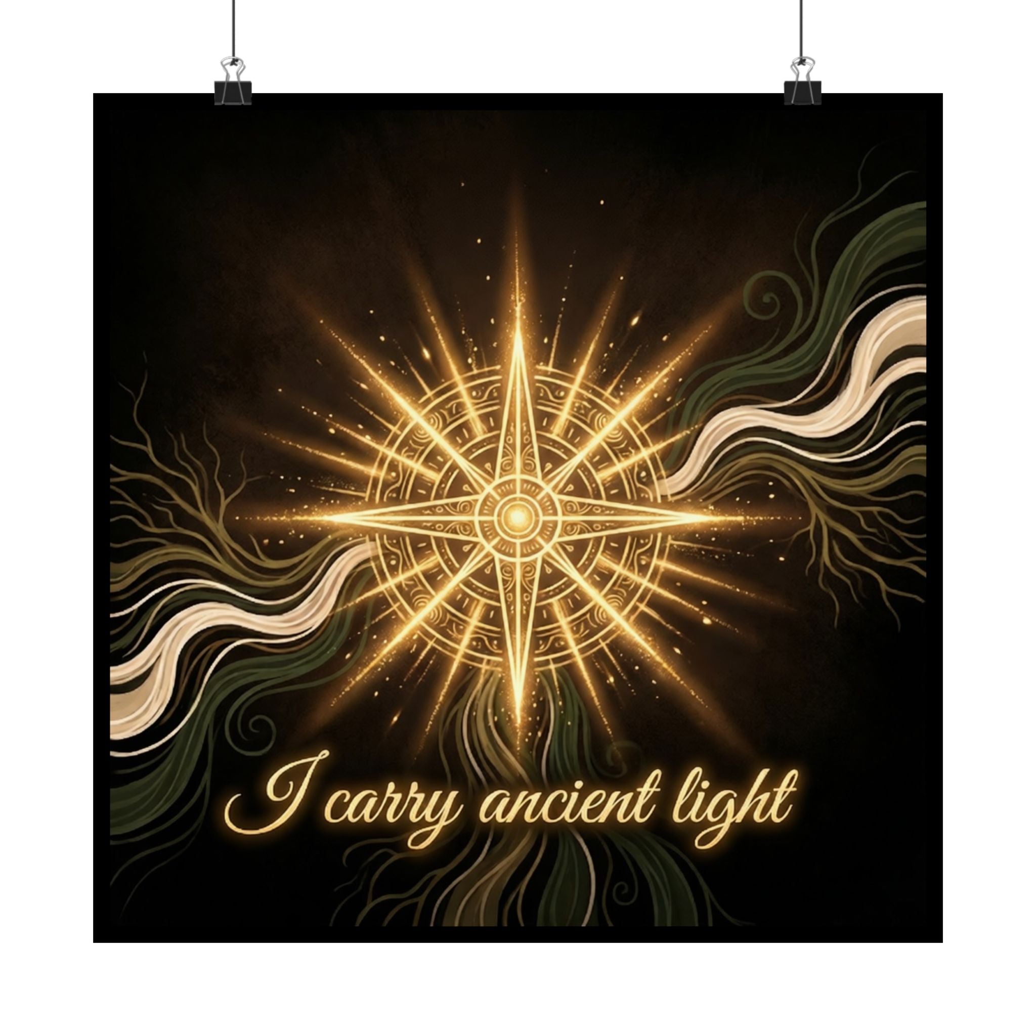 Ancient Light Compass Poster — Matte Vertical Inspirational Wall Art - Ancestors In My Ear 