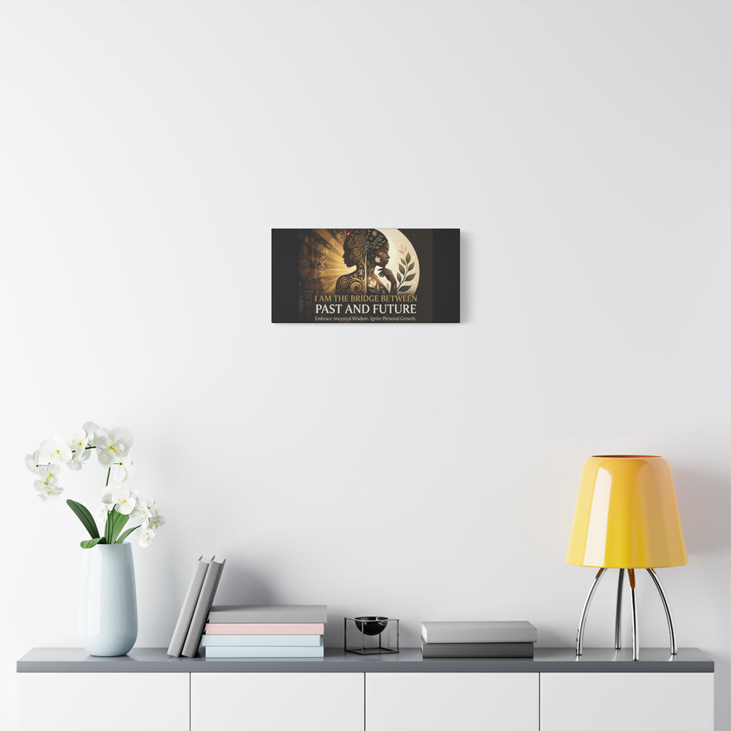 Canvas wall art titled "I Am the Bridge Between Past and Future" by Printify, featuring a striking abstract design.