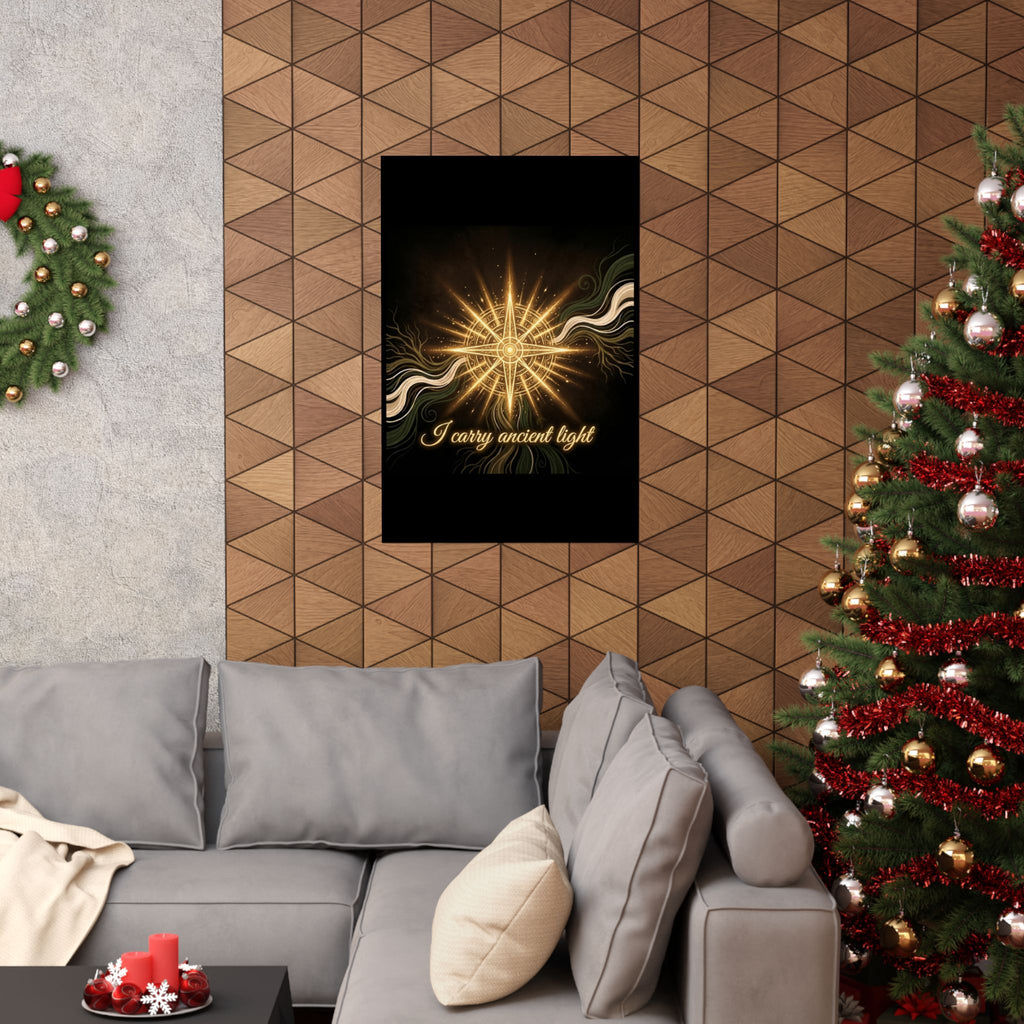Ancient Light Compass Poster — Matte Vertical Inspirational Wall Art - Ancestors In My Ear 