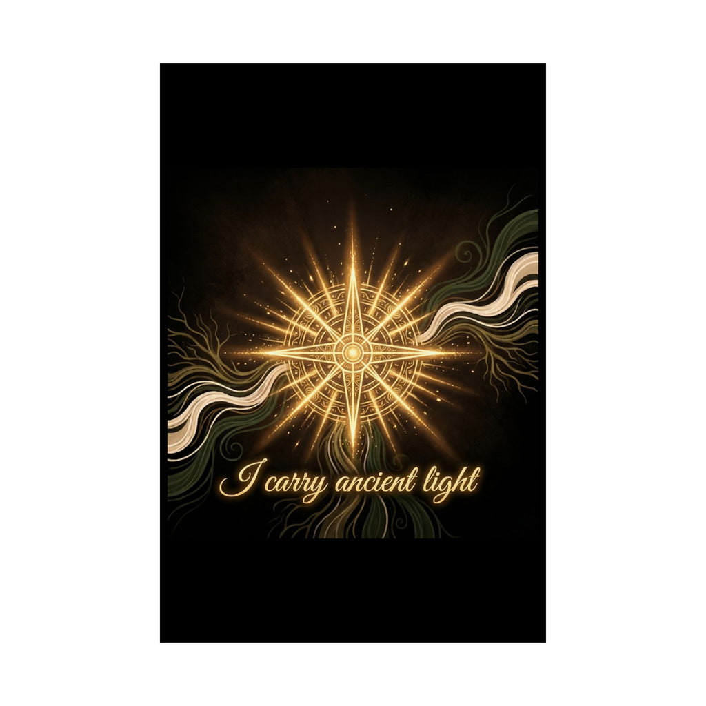 Ancient Light Compass Poster — Matte Vertical Inspirational Wall Art - Ancestors In My Ear 