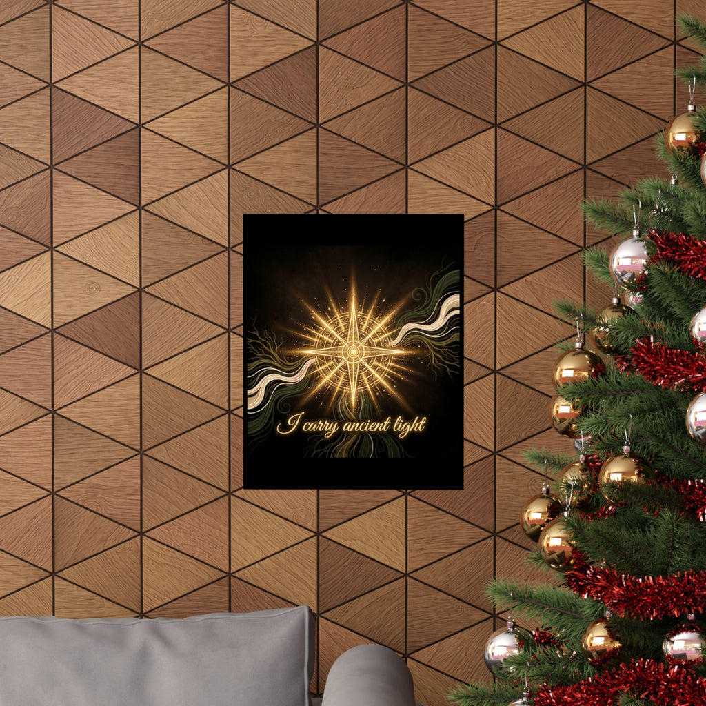 Ancient Light Compass Poster — Matte Vertical Inspirational Wall Art - Ancestors In My Ear 