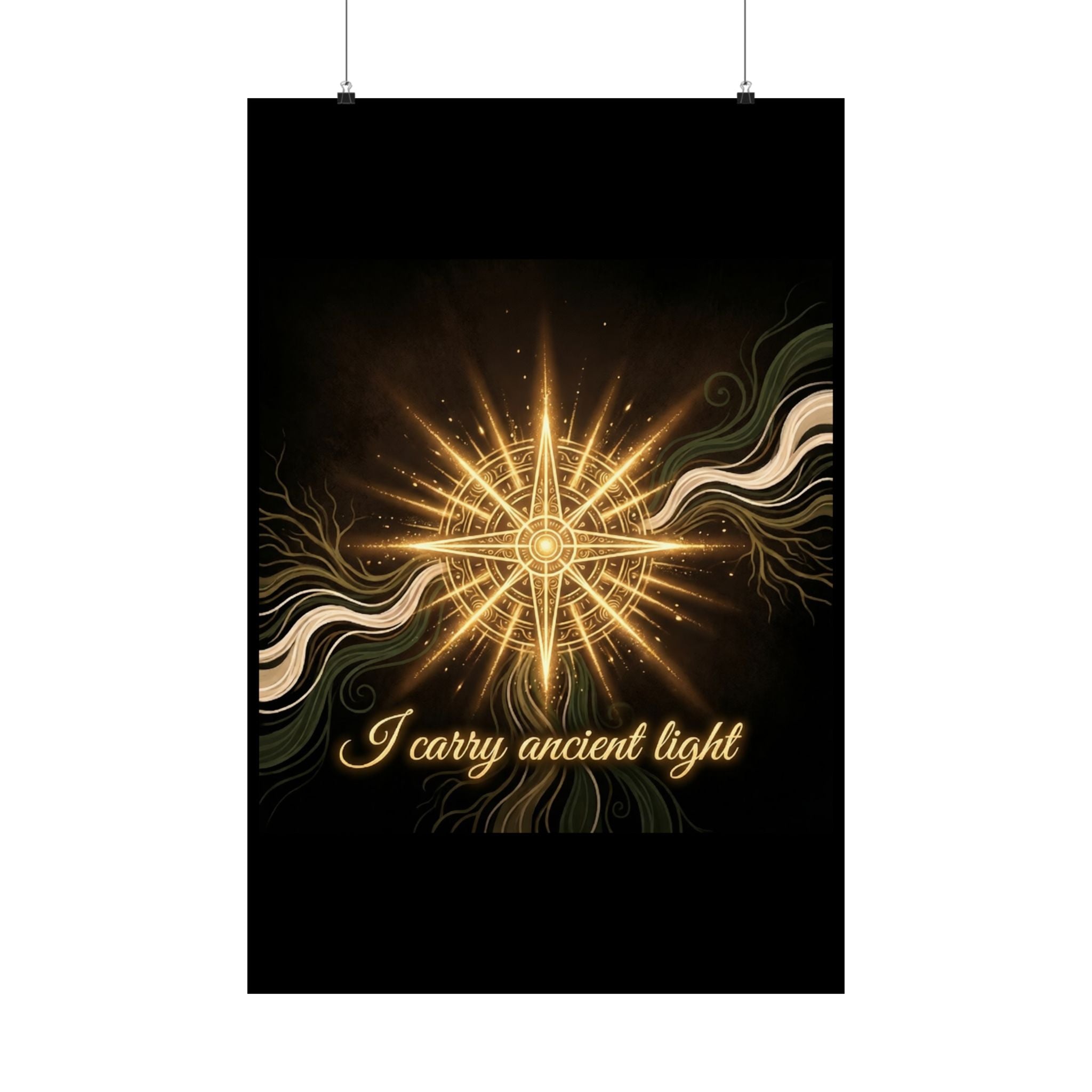 Ancient Light Compass Poster — Matte Vertical Inspirational Wall Art - Ancestors In My Ear 