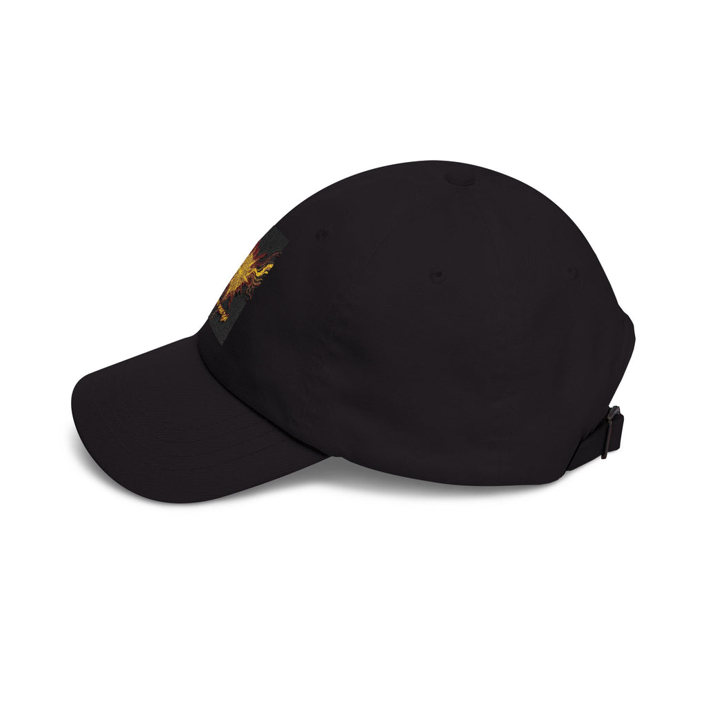 Classic dad cap with sunburst embroidery and 'I Carry Ancient Light' design by Ancestors In My Ear