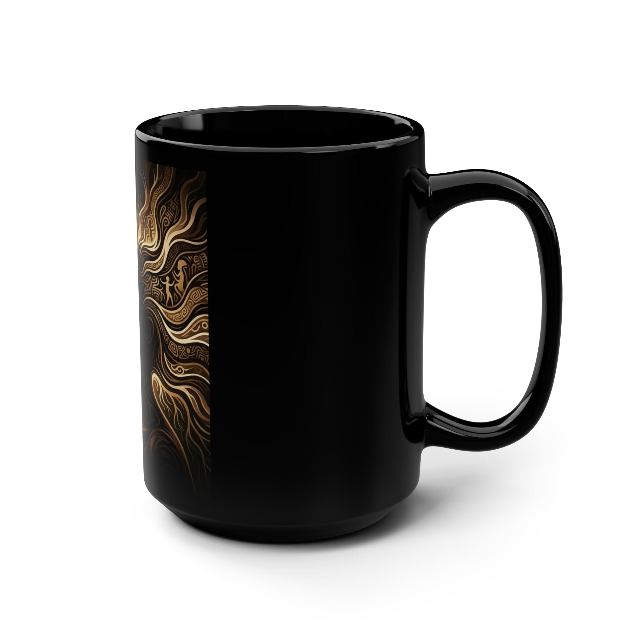 Inspirational 'I Come From Greatness' Black 15oz Mug — Empowerment Coffee Cup - Ancestors In My Ear 