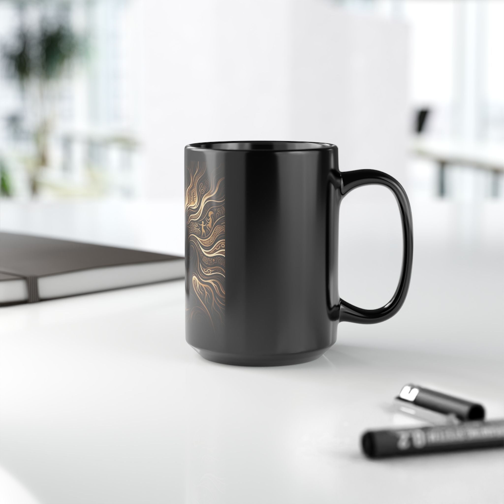 Inspirational 'I Come From Greatness' Black 15oz Mug — Empowerment Coffee Cup - Ancestors In My Ear 