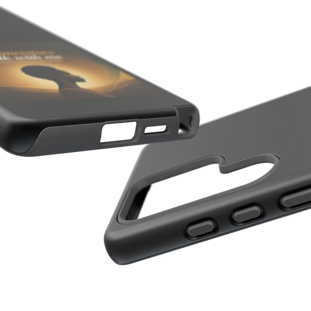 Black phone case with inspirational print honoring heritage, designed for protection and personalization for smartphones.