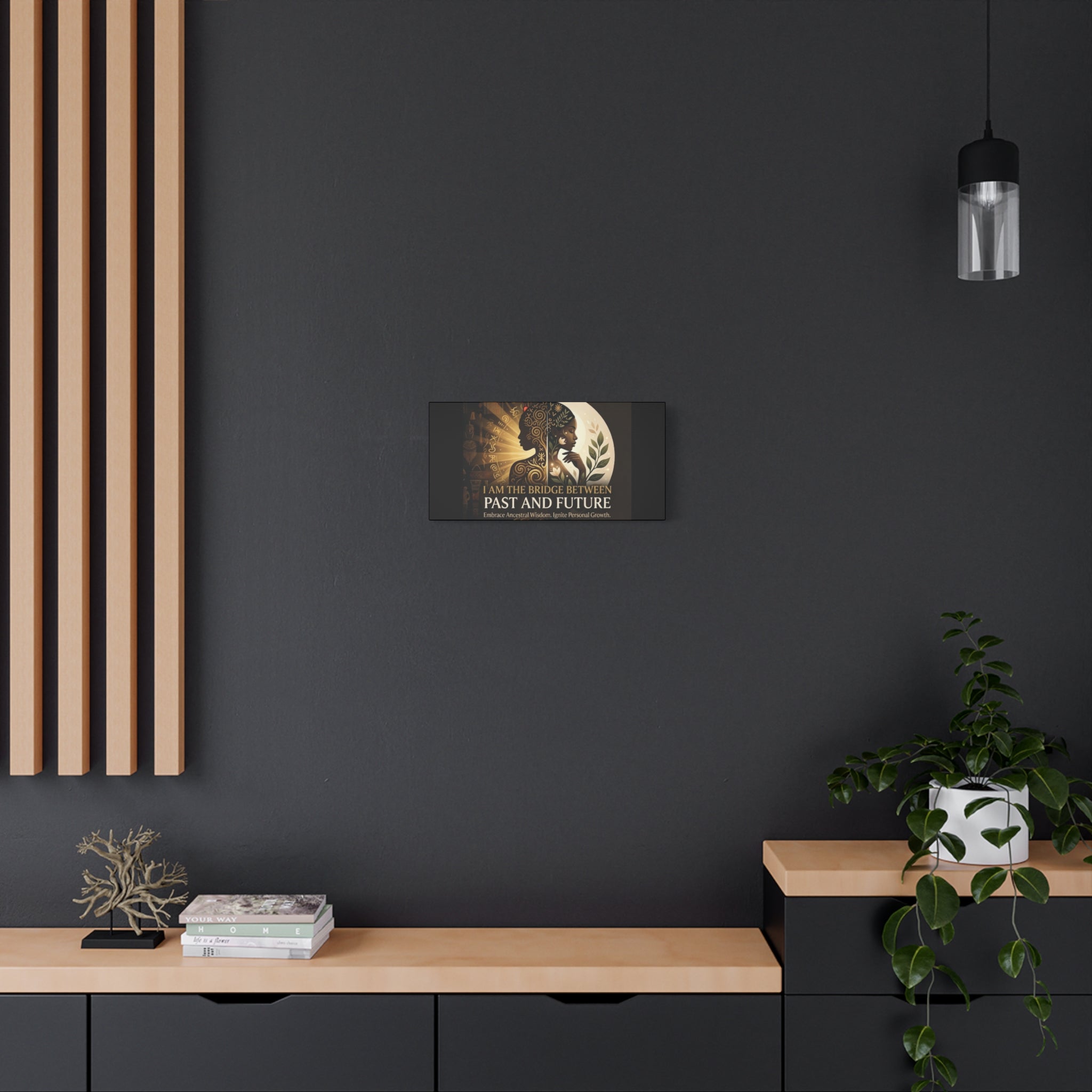 Canvas wall art titled "I Am the Bridge Between Past and Future" by Printify, featuring a vibrant abstract design.