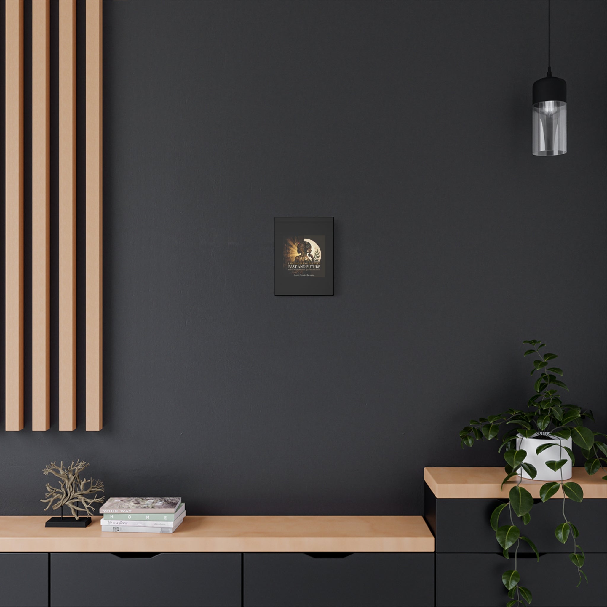 Canvas wall art titled "I Am the Bridge Between Past and Future" by Printify, showcasing a vibrant abstract design.