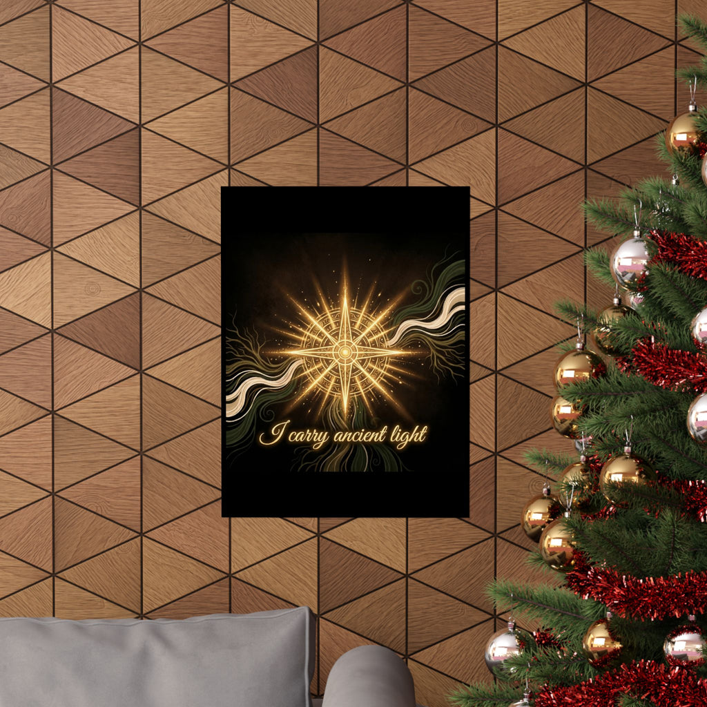Ancient Light Compass Poster — Matte Vertical Inspirational Wall Art - Ancestors In My Ear 