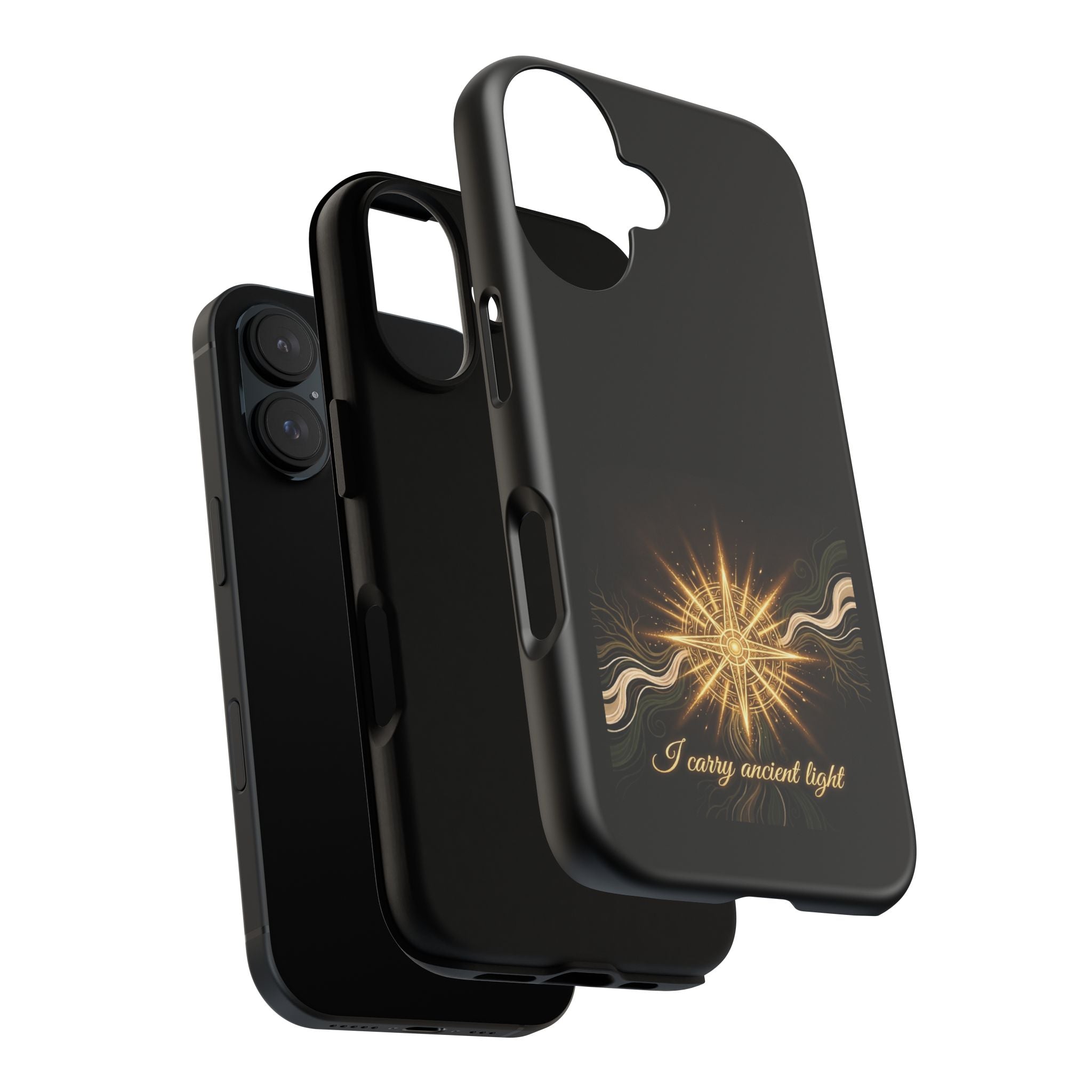 Phone Case — 'I Carry Ancient Light' Golden Star Protective Case - Ancestors In My Ear 