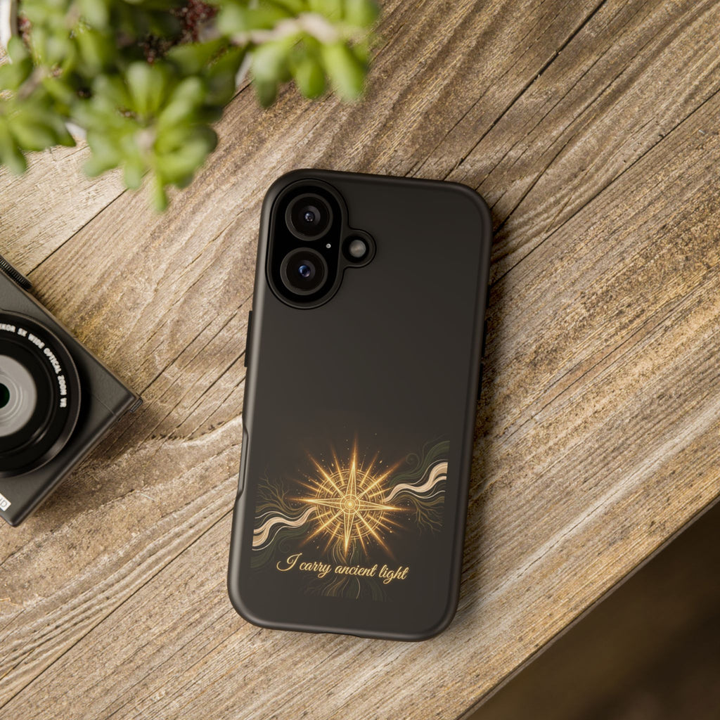 Phone Case — 'I Carry Ancient Light' Golden Star Protective Case - Ancestors In My Ear 