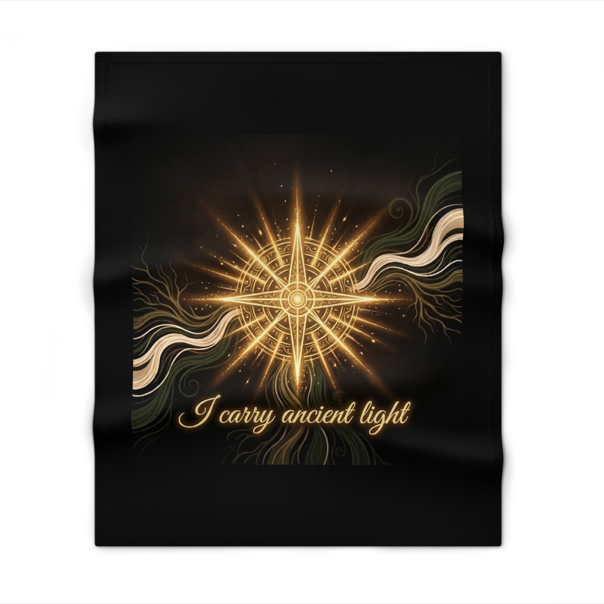I Carry Ancient Light Throw Blanket — Mystical Compass Star Cozy Throw - Ancestors In My Ear 
