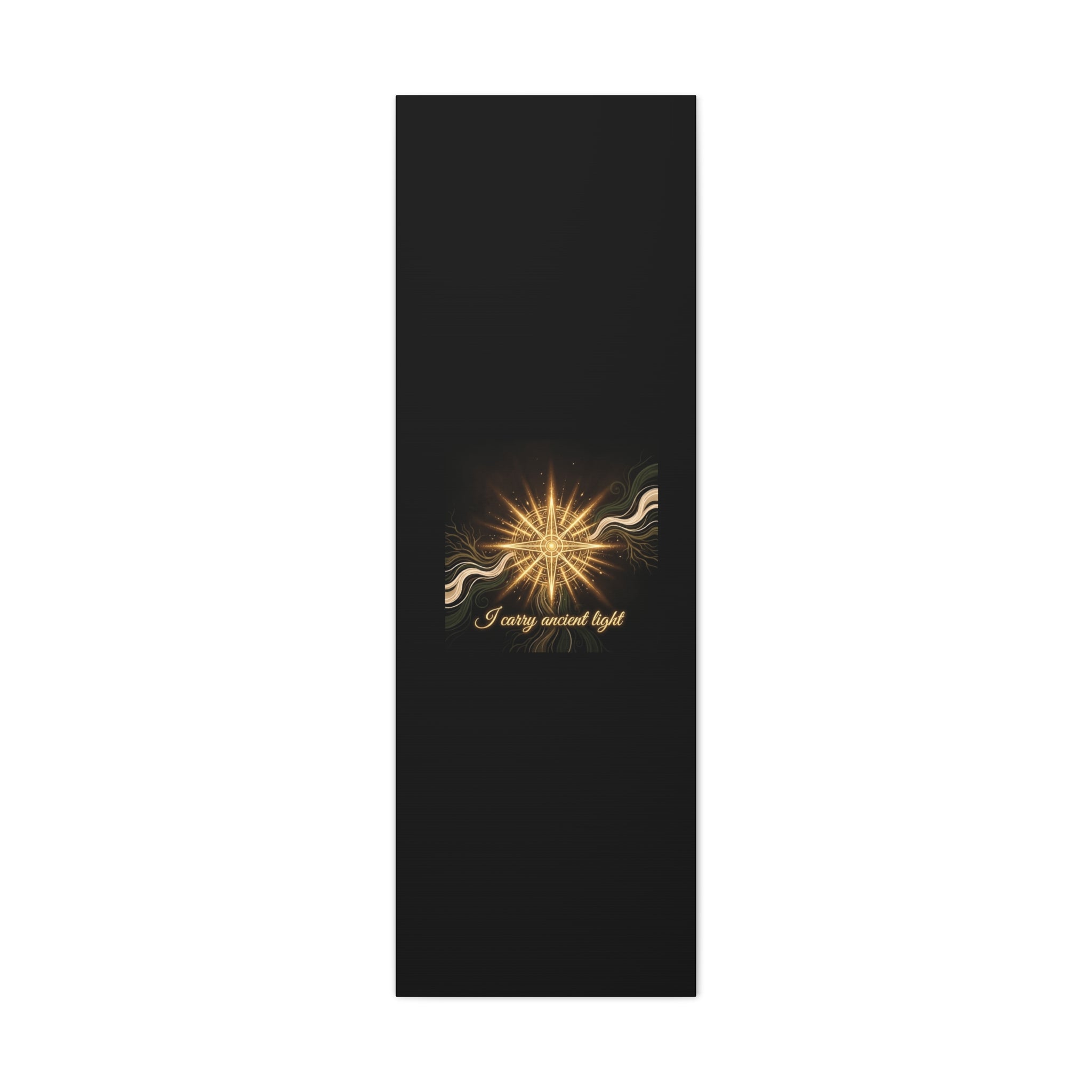 Matte canvas wall art titled "I Carry Ancient Light" featuring a golden compass design, ideal for home decor.